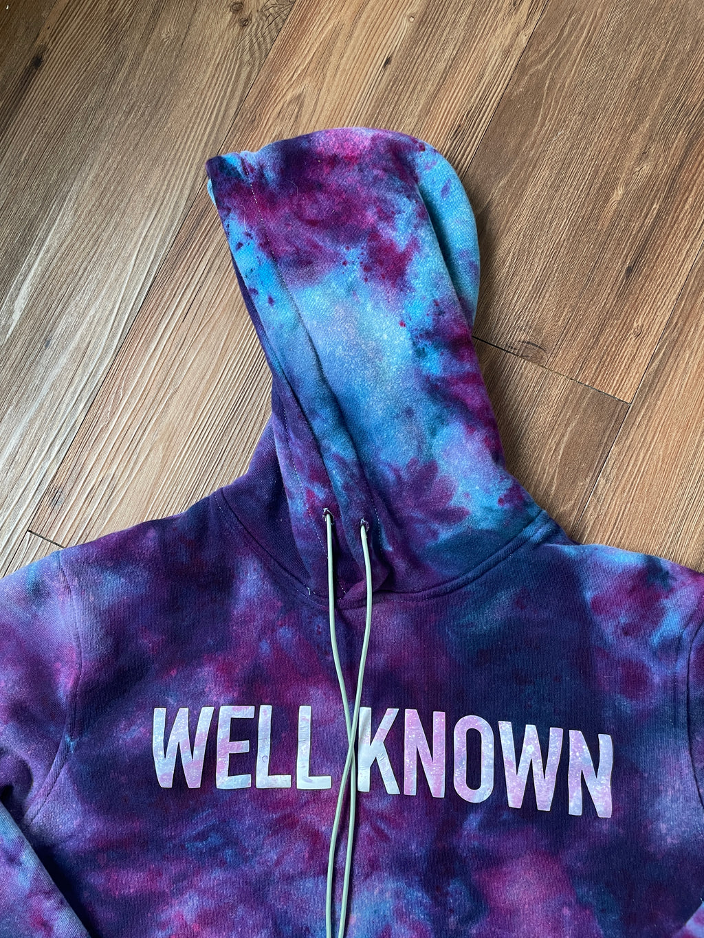 Large Men’s Well Known Galaxy Tie Dye Sweatshirt | Pastel Purple Ice Dye Long Sleeve Hoodie
