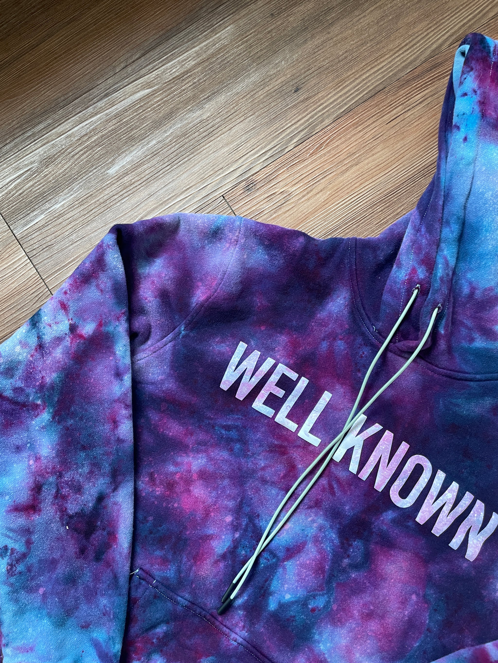 Large Men’s Well Known Galaxy Tie Dye Sweatshirt | Pastel Purple Ice Dye Long Sleeve Hoodie