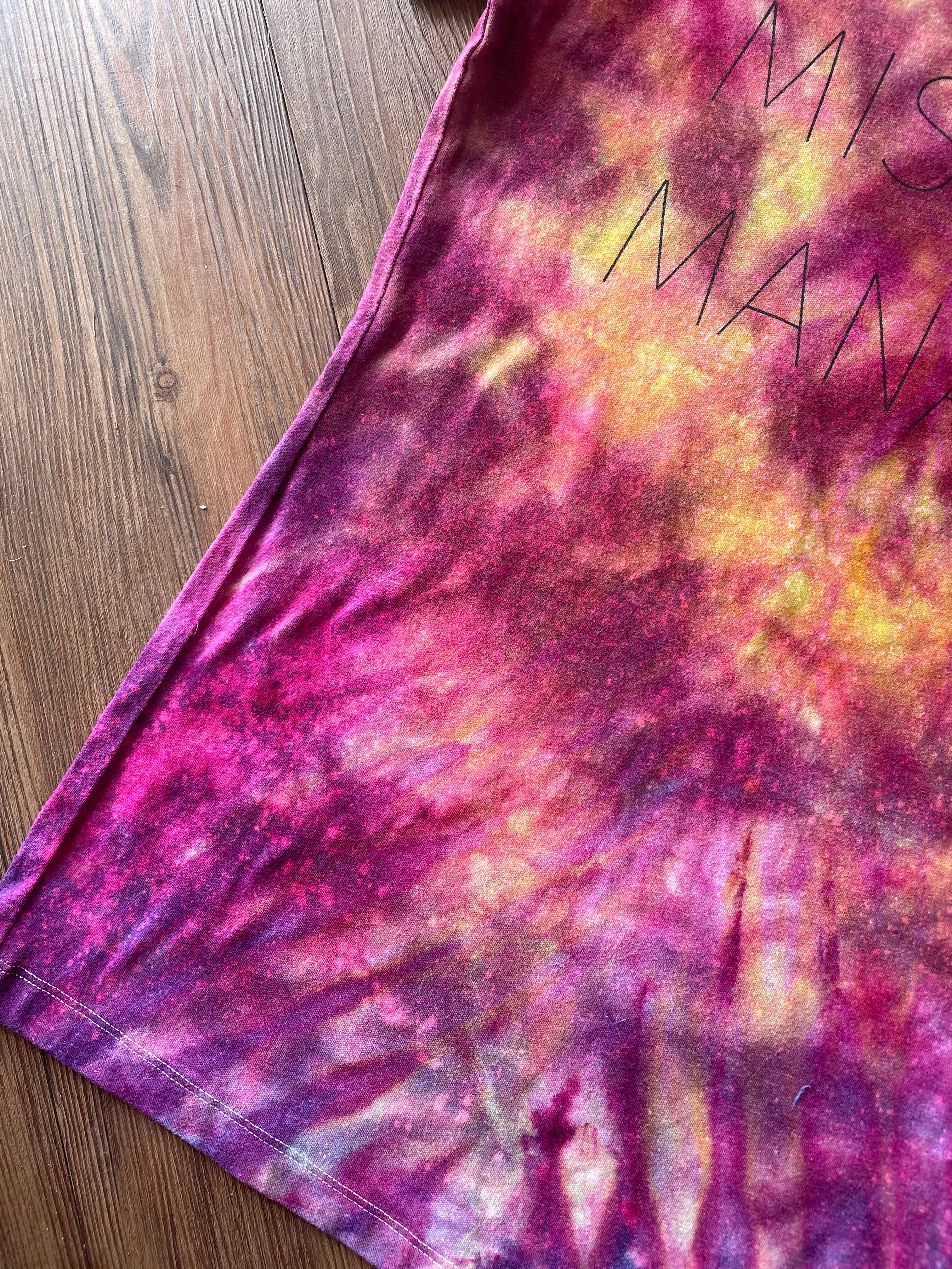 Large Women's Mischief Managed Tie Dye T-Shirt | Pink Galaxy Tie Dye Short Sleeve
