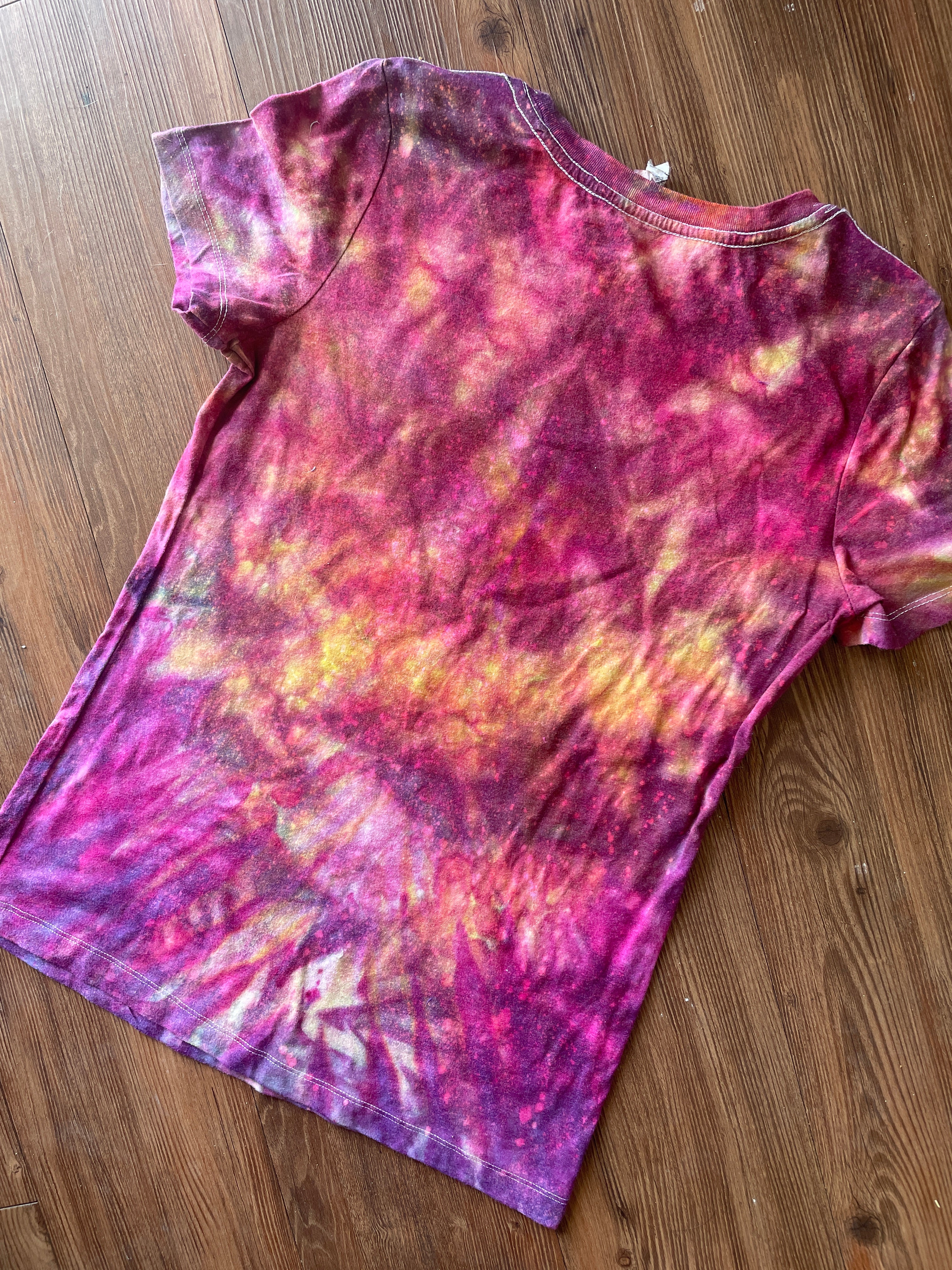 Large Women's Mischief Managed Tie Dye T-Shirt | Pink Galaxy Tie Dye Short Sleeve