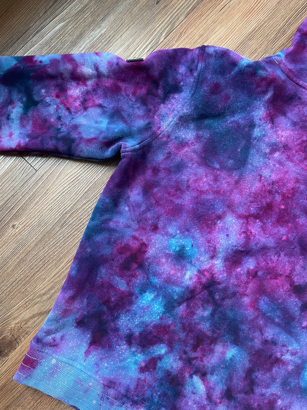 Large Men’s Well Known Galaxy Tie Dye Sweatshirt | Pastel Purple Ice Dye Long Sleeve Hoodie