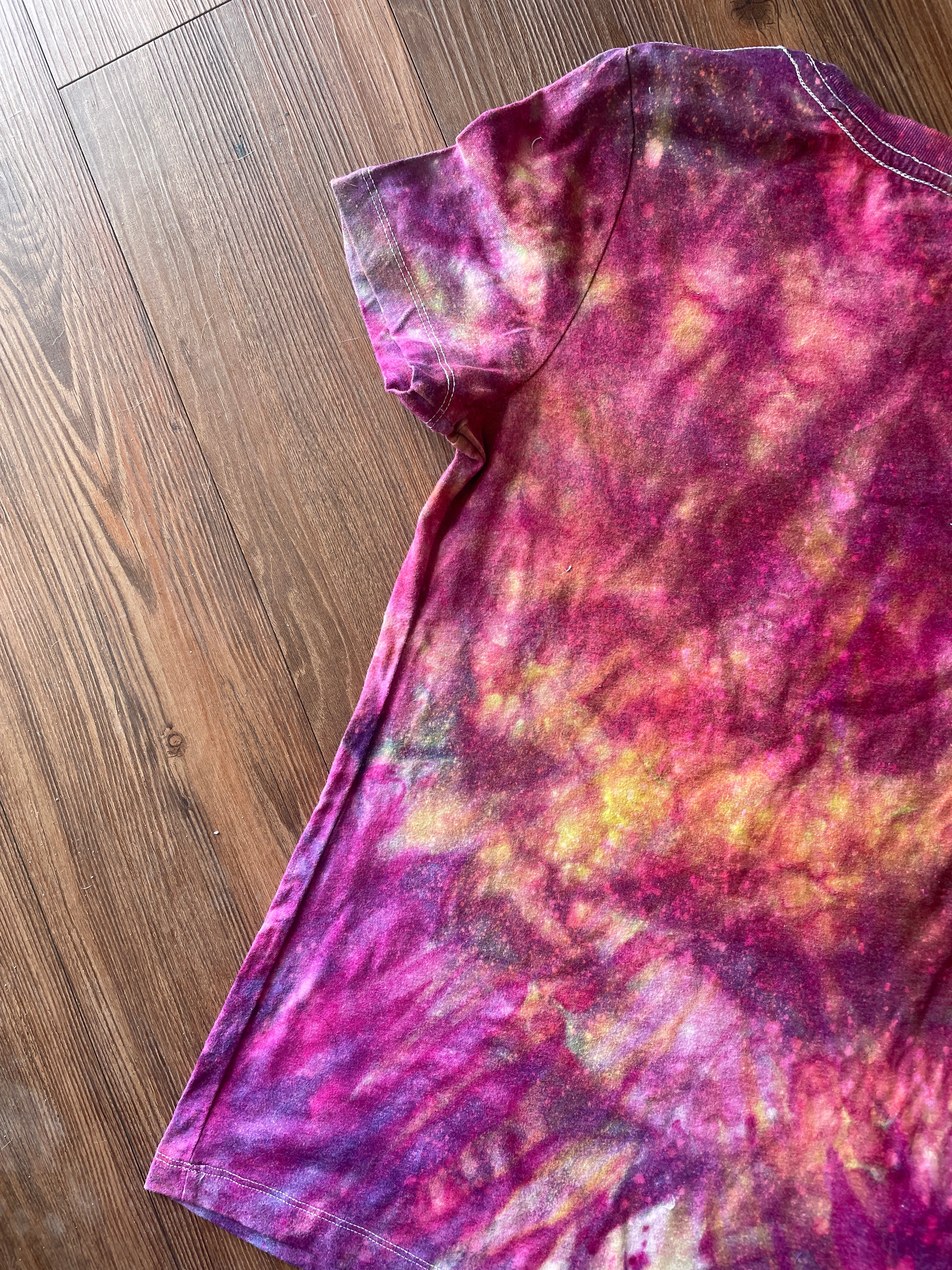 Large Women's Mischief Managed Tie Dye T-Shirt | Pink Galaxy Tie Dye Short Sleeve