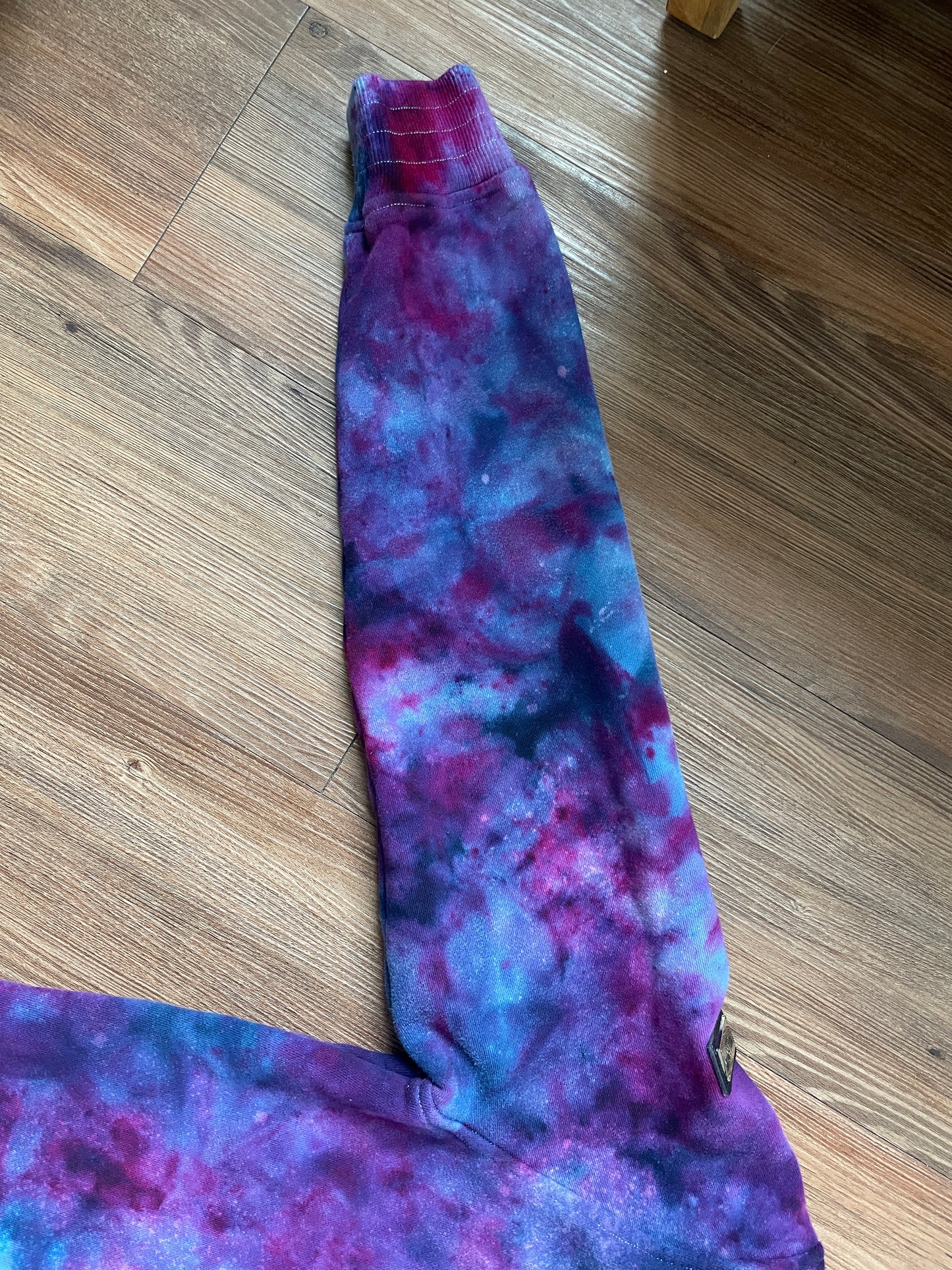 Large Men’s Well Known Galaxy Tie Dye Sweatshirt | Pastel Purple Ice Dye Long Sleeve Hoodie