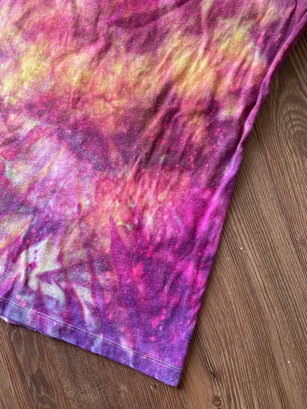 Large Women's Mischief Managed Tie Dye T-Shirt | Pink Galaxy Tie Dye Short Sleeve