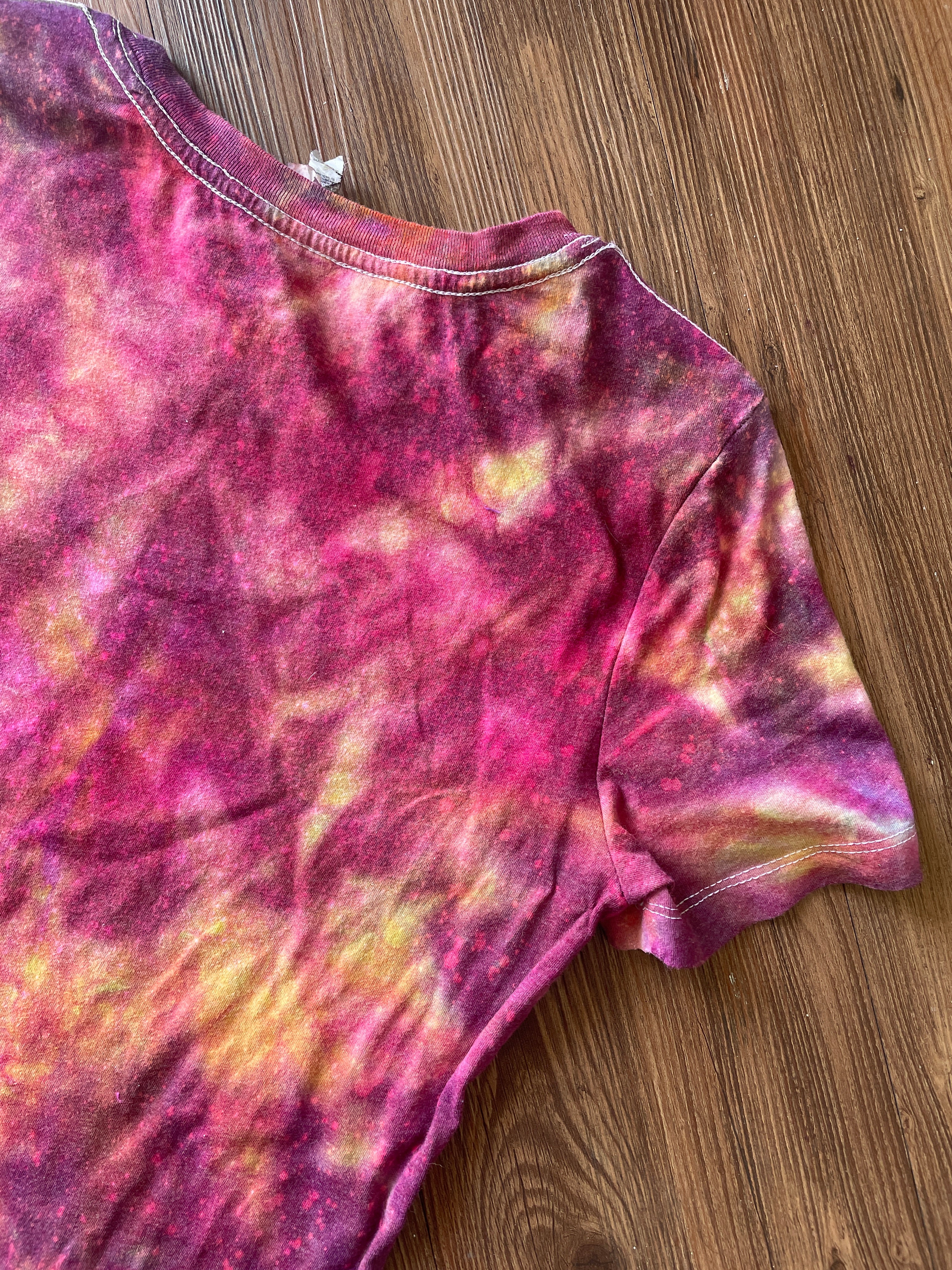 Large Women's Mischief Managed Tie Dye T-Shirt | Pink Galaxy Tie Dye Short Sleeve