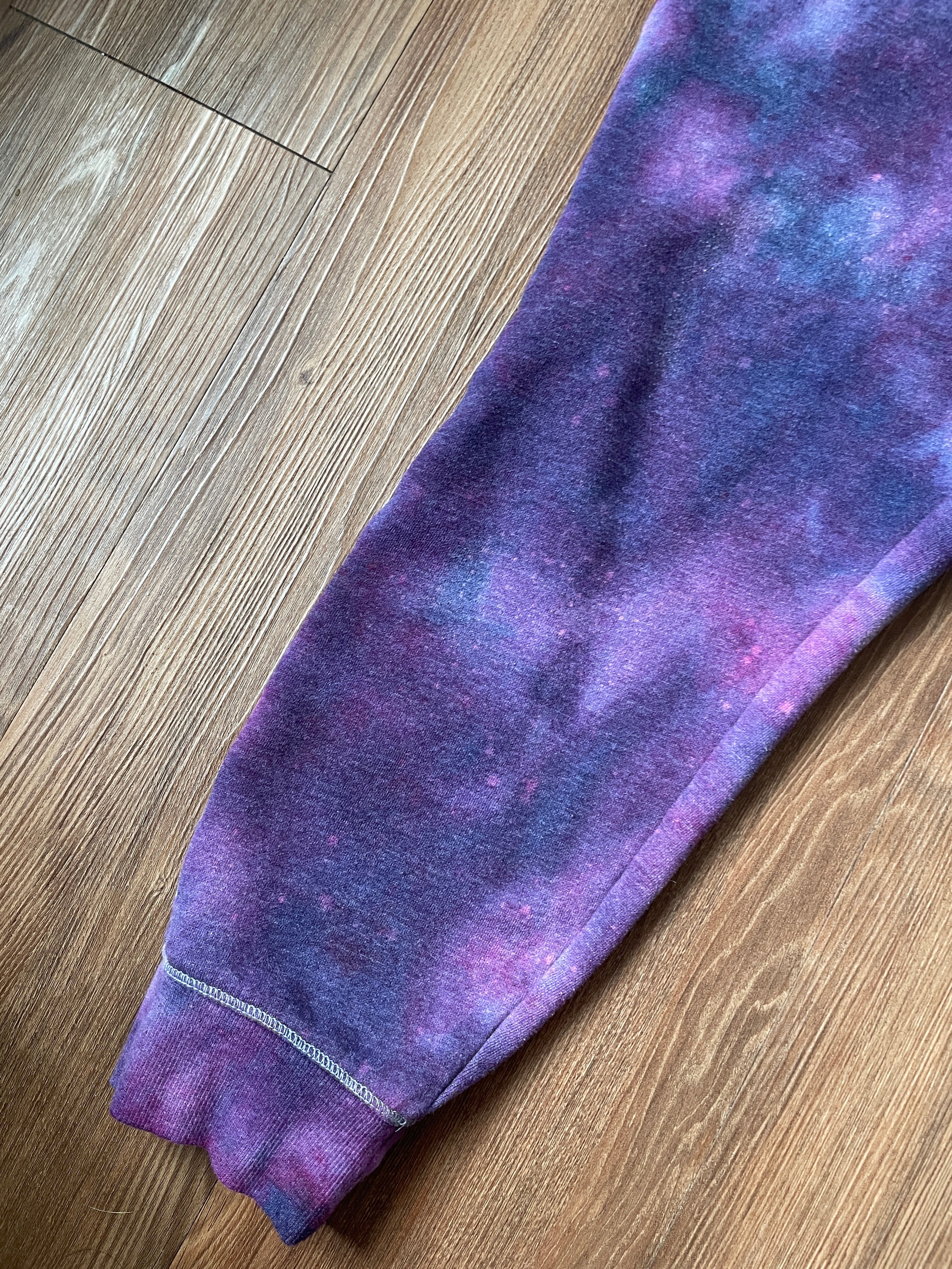 LARGE Women's Calvin Klein Galaxy Tie Dye Sweatpants | Shades of Blue and Purple Ice Dye Pants