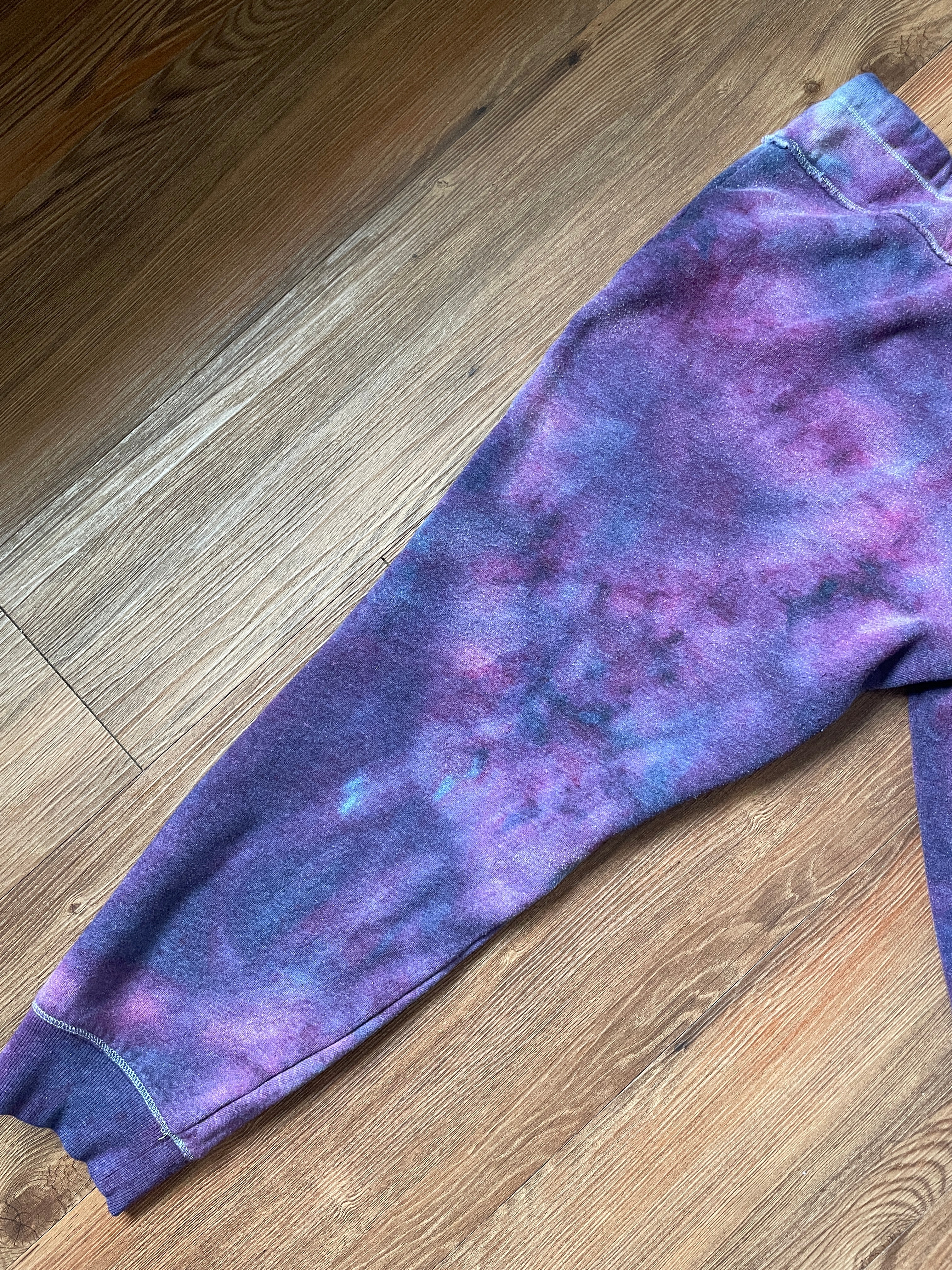 LARGE Women's Calvin Klein Galaxy Tie Dye Sweatpants | Shades of Blue and Purple Ice Dye Pants