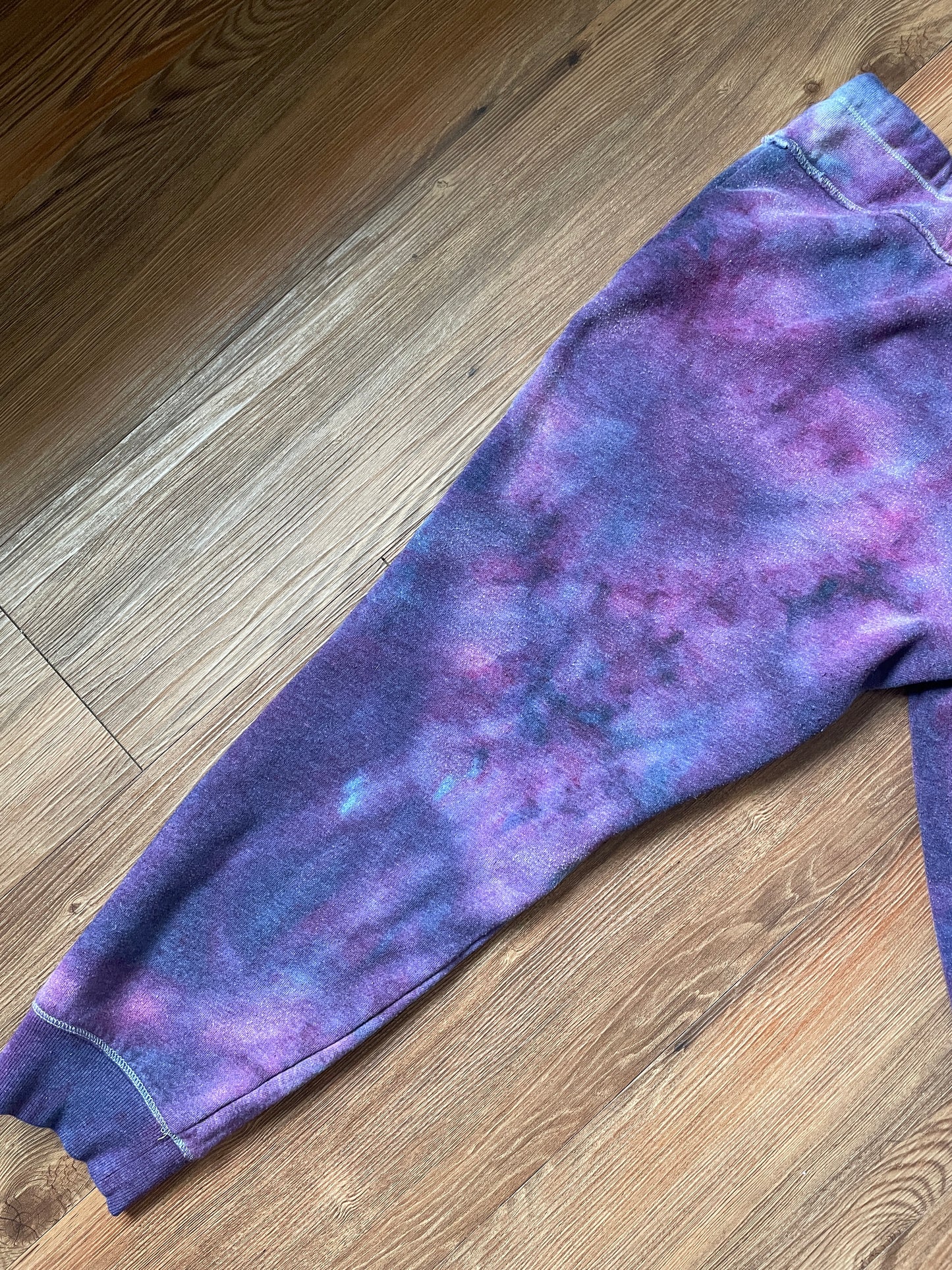 LARGE Women's Calvin Klein Galaxy Tie Dye Sweatpants | Shades of Blue and Purple Ice Dye Pants