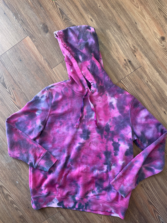 MEDIUM Women’s Pink and Black Galaxy Tie Dye Sweatshirt | Old Navy Crumpled Subtle Tie Dye Long Sleeve Hoodie