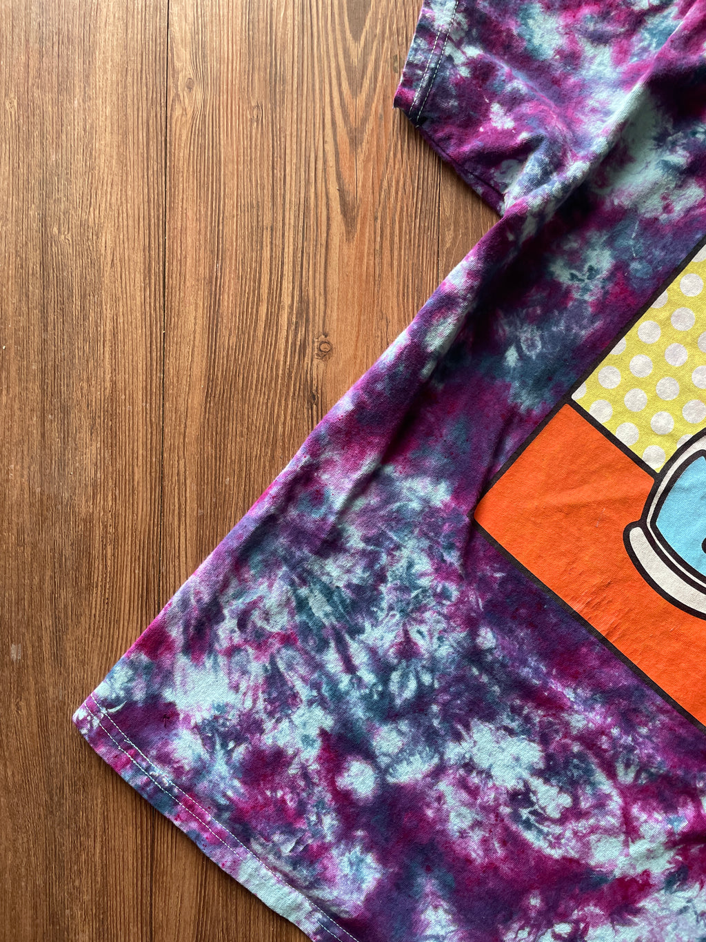 MEDIUM Men’s Rose Galaxy Tie Dye T-Shirt | Shades of Pink and Purple Crumpled Tie Dye Short Sleeve Top