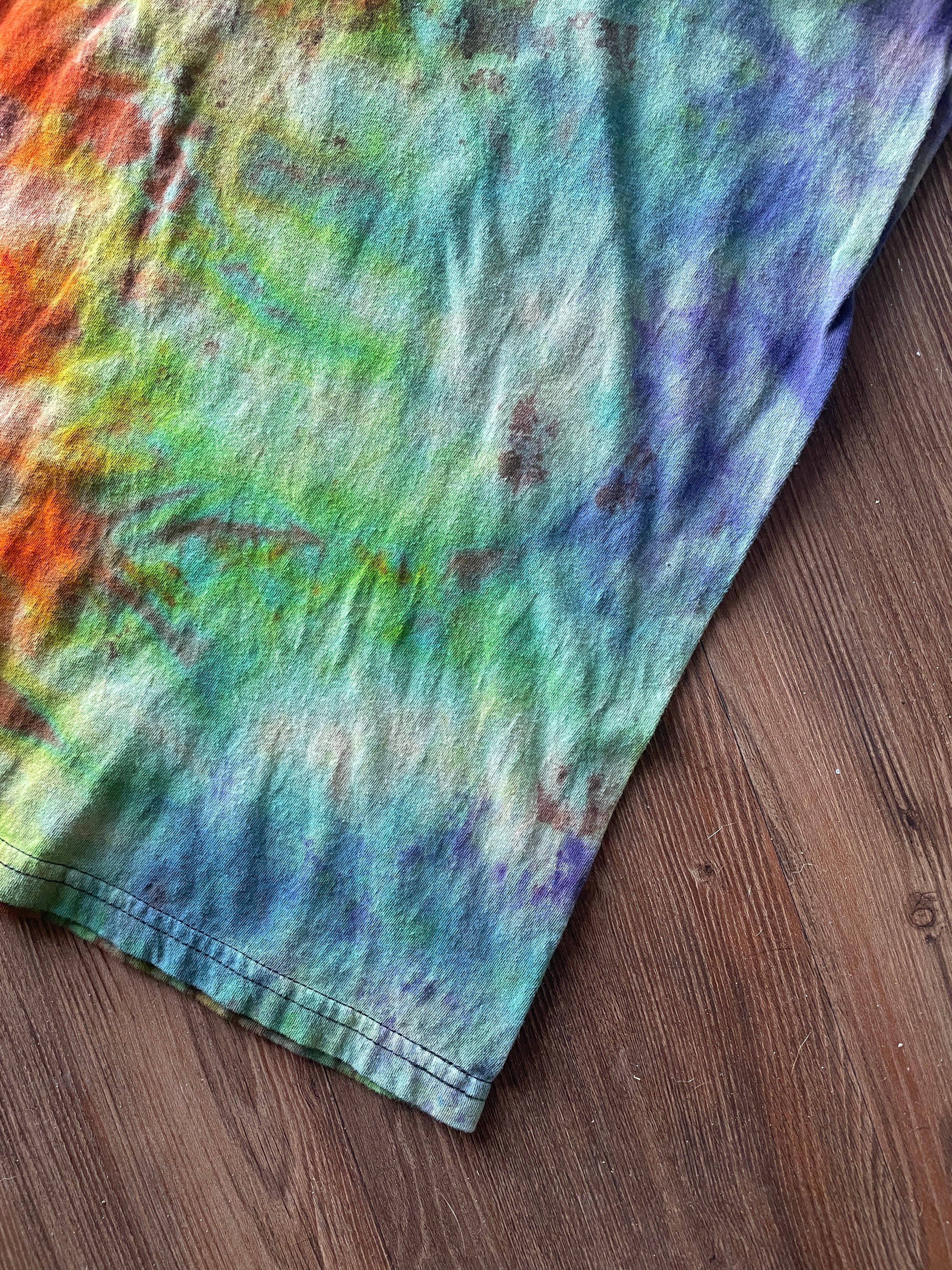 Medium Men’s Friends Handmade Tie Dye T-Shirt | Rainbow Bleach Reverse Galaxy Tie Dye Short Sleeve