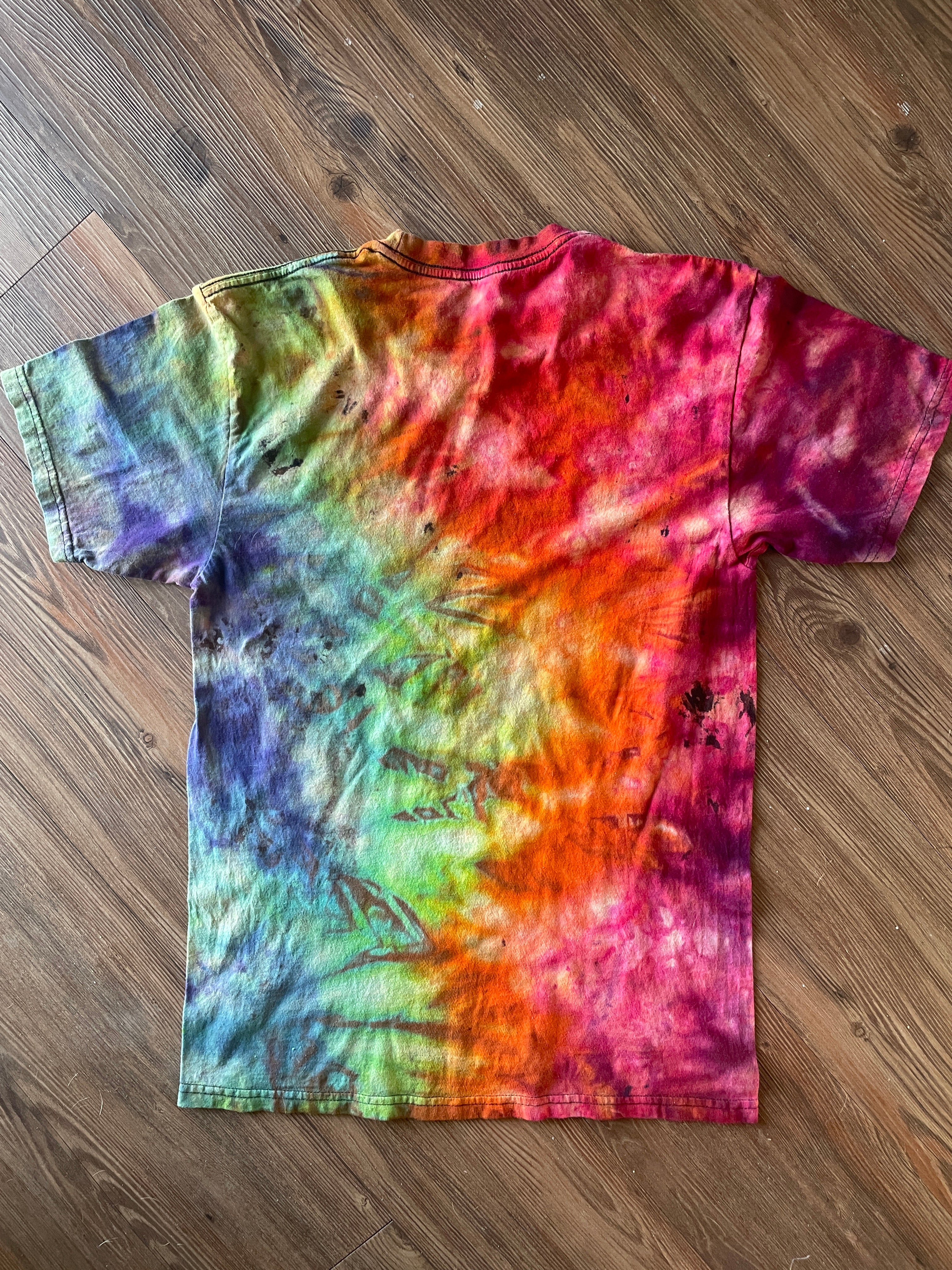 Medium Men’s Friends Handmade Tie Dye T-Shirt | Rainbow Bleach Reverse Galaxy Tie Dye Short Sleeve