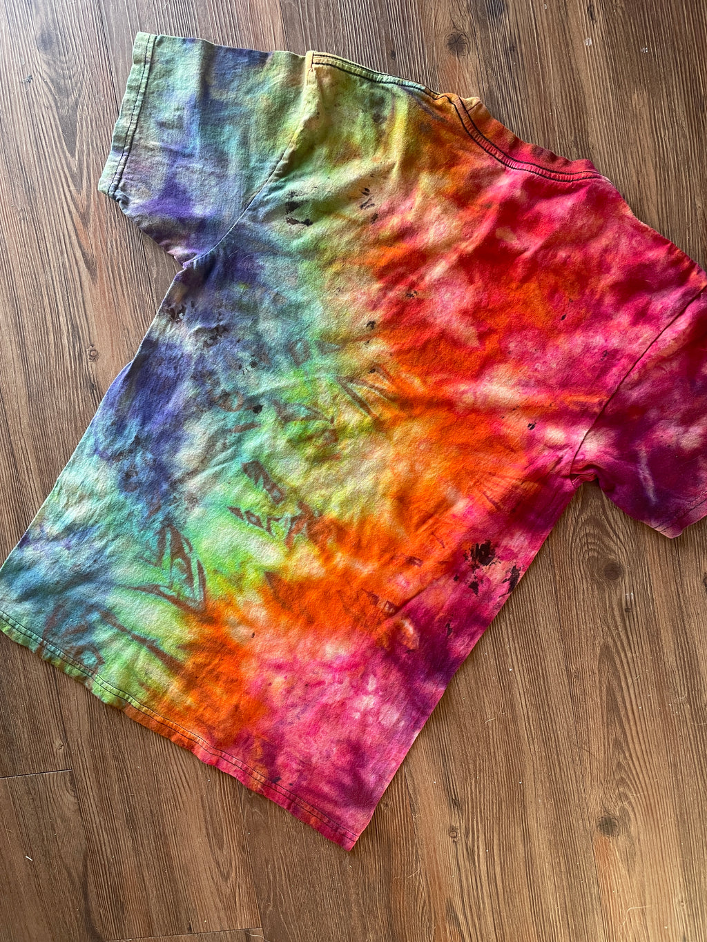 Medium Men’s Friends Handmade Tie Dye T-Shirt | Rainbow Bleach Reverse Galaxy Tie Dye Short Sleeve