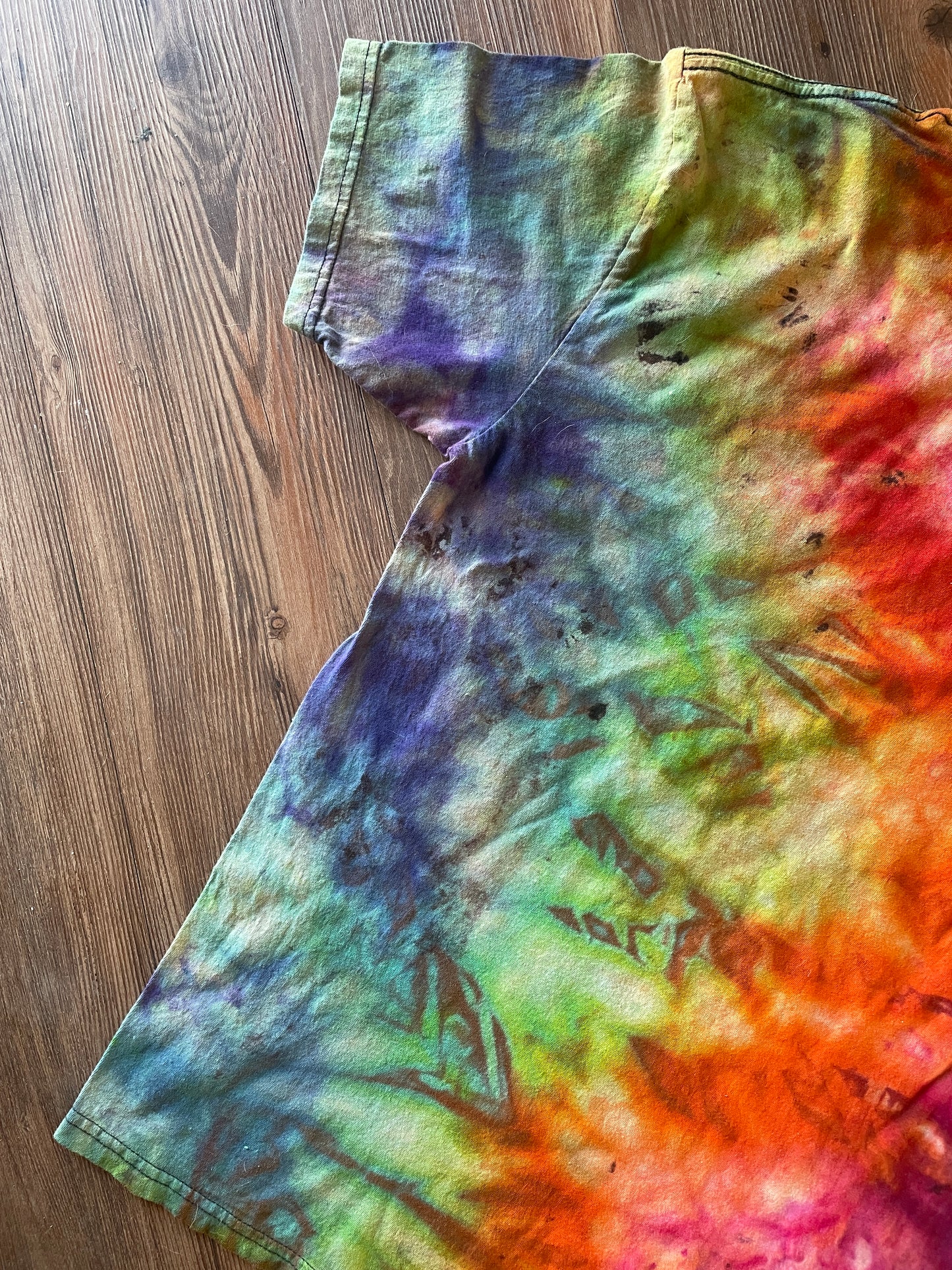 Medium Men’s Friends Handmade Tie Dye T-Shirt | Rainbow Bleach Reverse Galaxy Tie Dye Short Sleeve