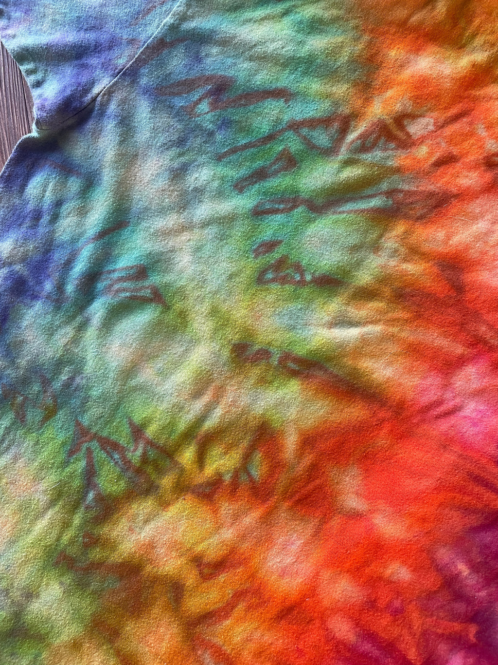 Large Men’s Dunder Mifflin Parkour Handmade Tie Dye T-Shirt | The Office Rainbow Reverse Galaxy Short Sleeve