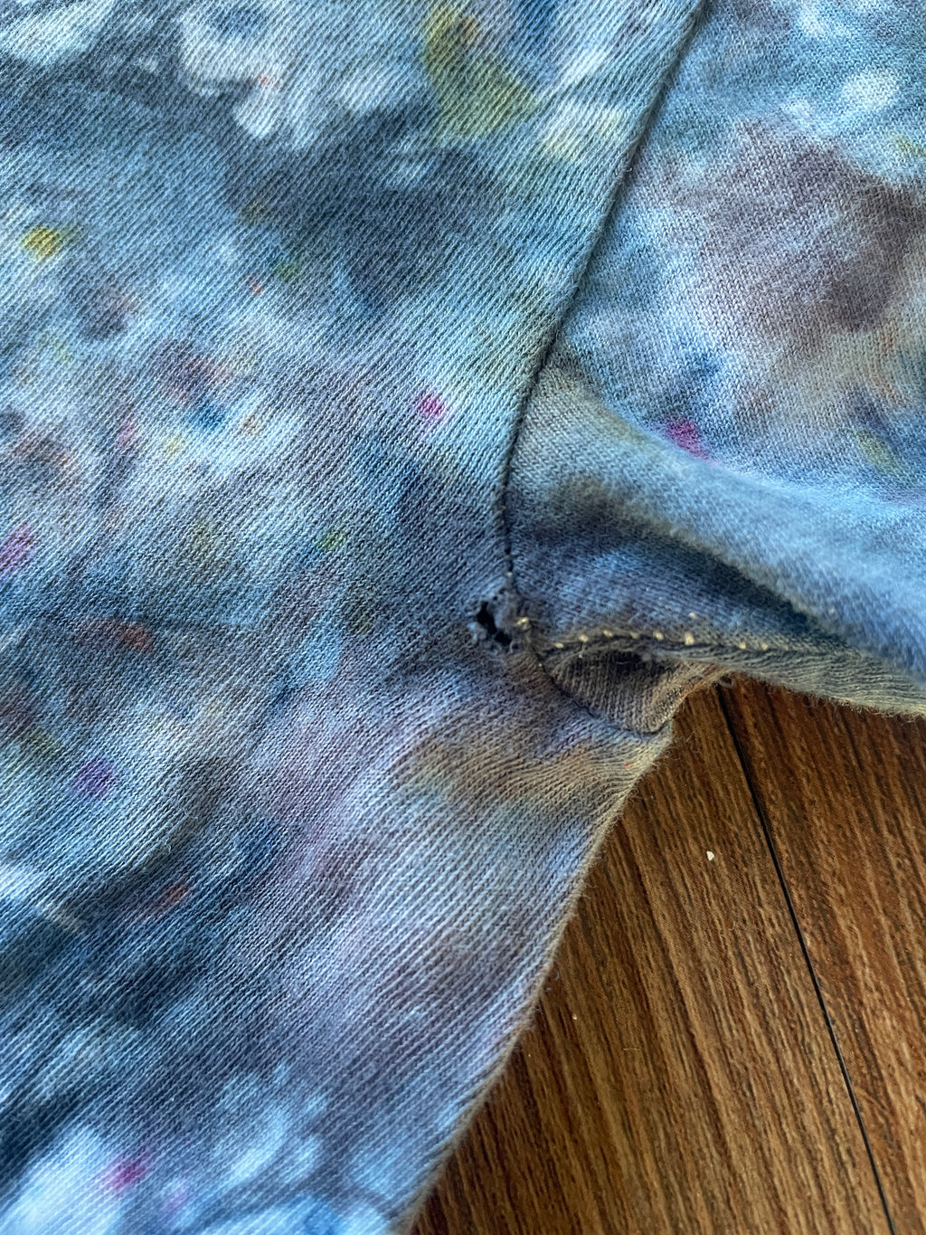 Small Men’s Marble Dye Handmade Tie Dye T-Shirt | White, Grey, and Black Galaxy Dye Short Sleeve