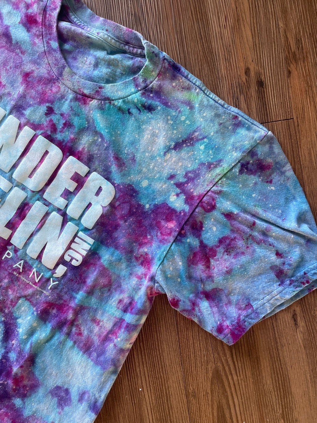 Large Men’s Dunder Mifflin Paper Handmade Tie Dye T-Shirt | The Office Galaxy Ice Dye Short Sleeve