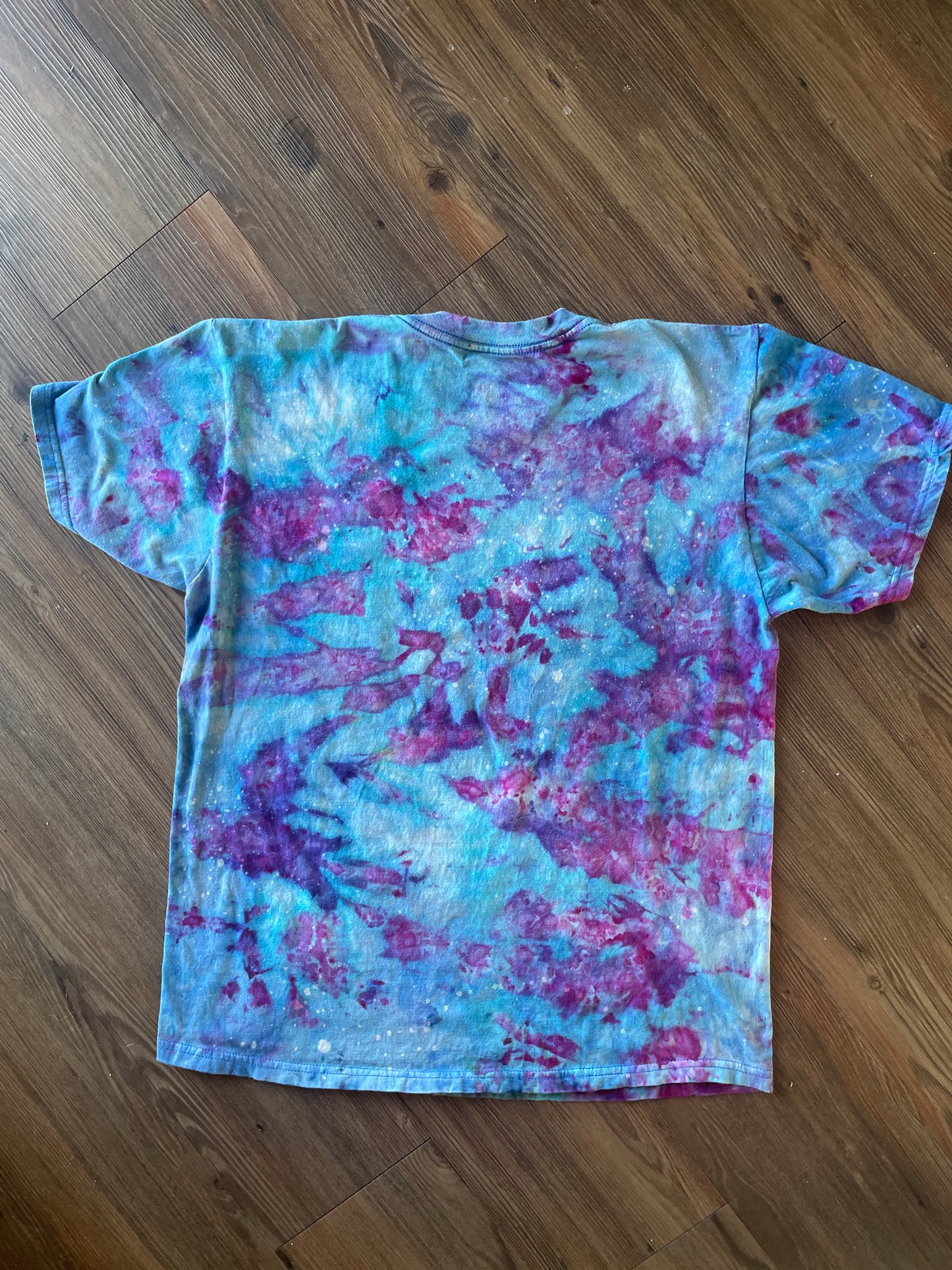 Large Men’s Dunder Mifflin Paper Handmade Tie Dye T-Shirt | The Office Galaxy Ice Dye Short Sleeve