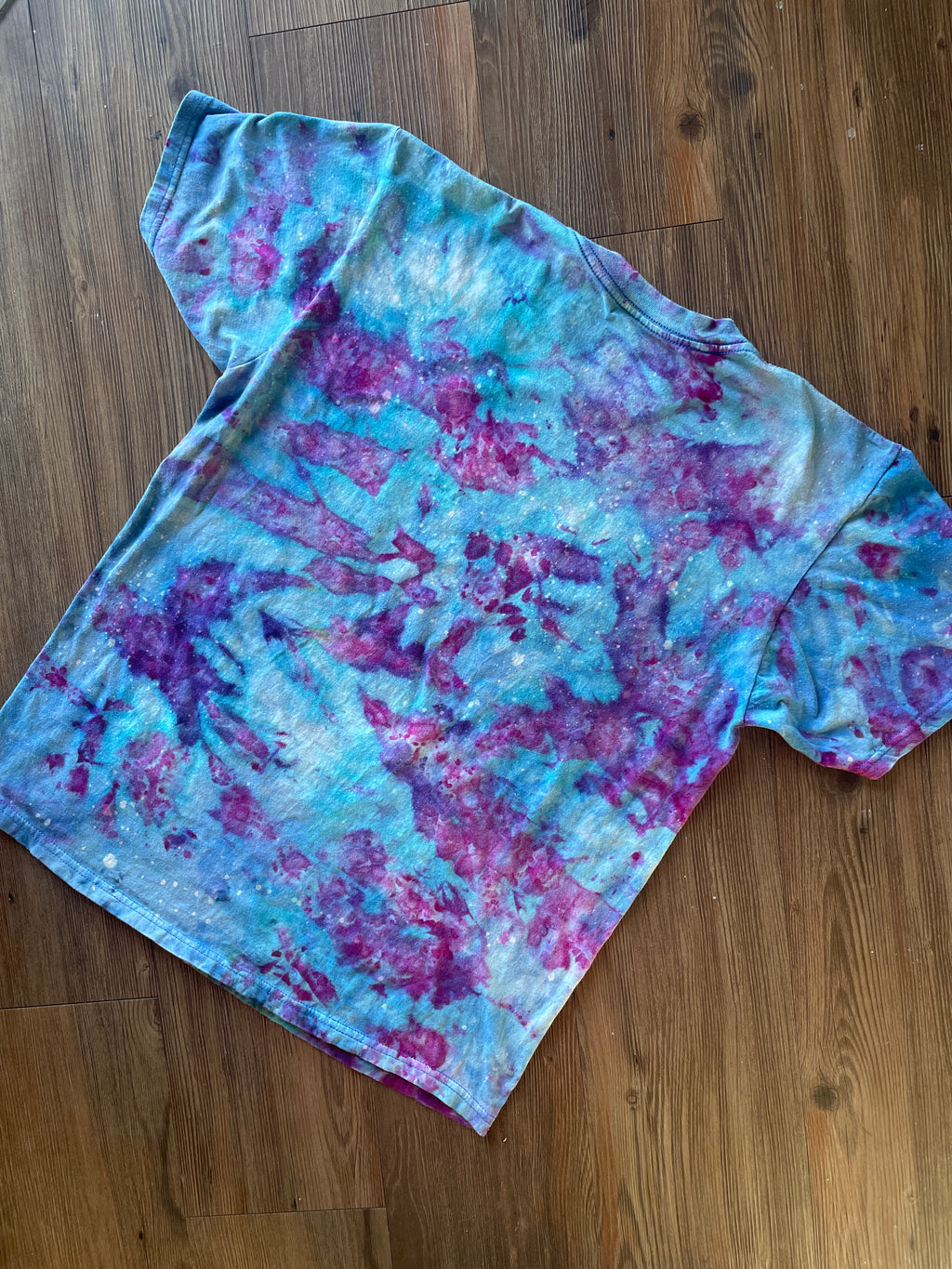 Large Men’s Dunder Mifflin Paper Handmade Tie Dye T-Shirt | The Office Galaxy Ice Dye Short Sleeve