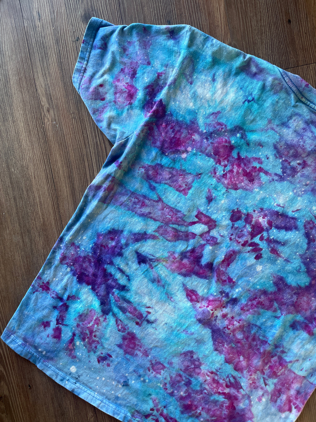 Large Men’s Dunder Mifflin Paper Handmade Tie Dye T-Shirt | The Office Galaxy Ice Dye Short Sleeve