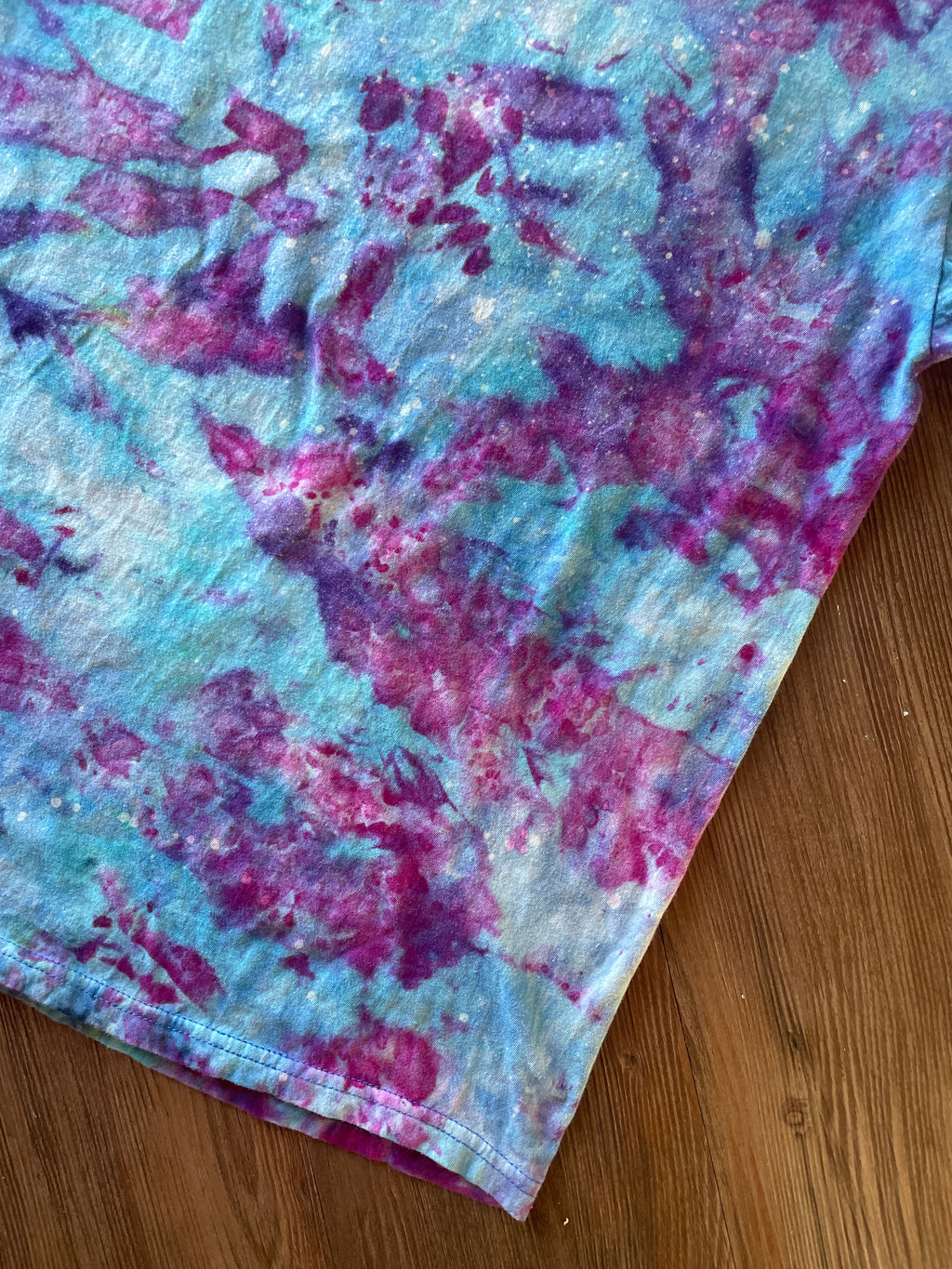 Large Men’s Dunder Mifflin Paper Handmade Tie Dye T-Shirt | The Office Galaxy Ice Dye Short Sleeve