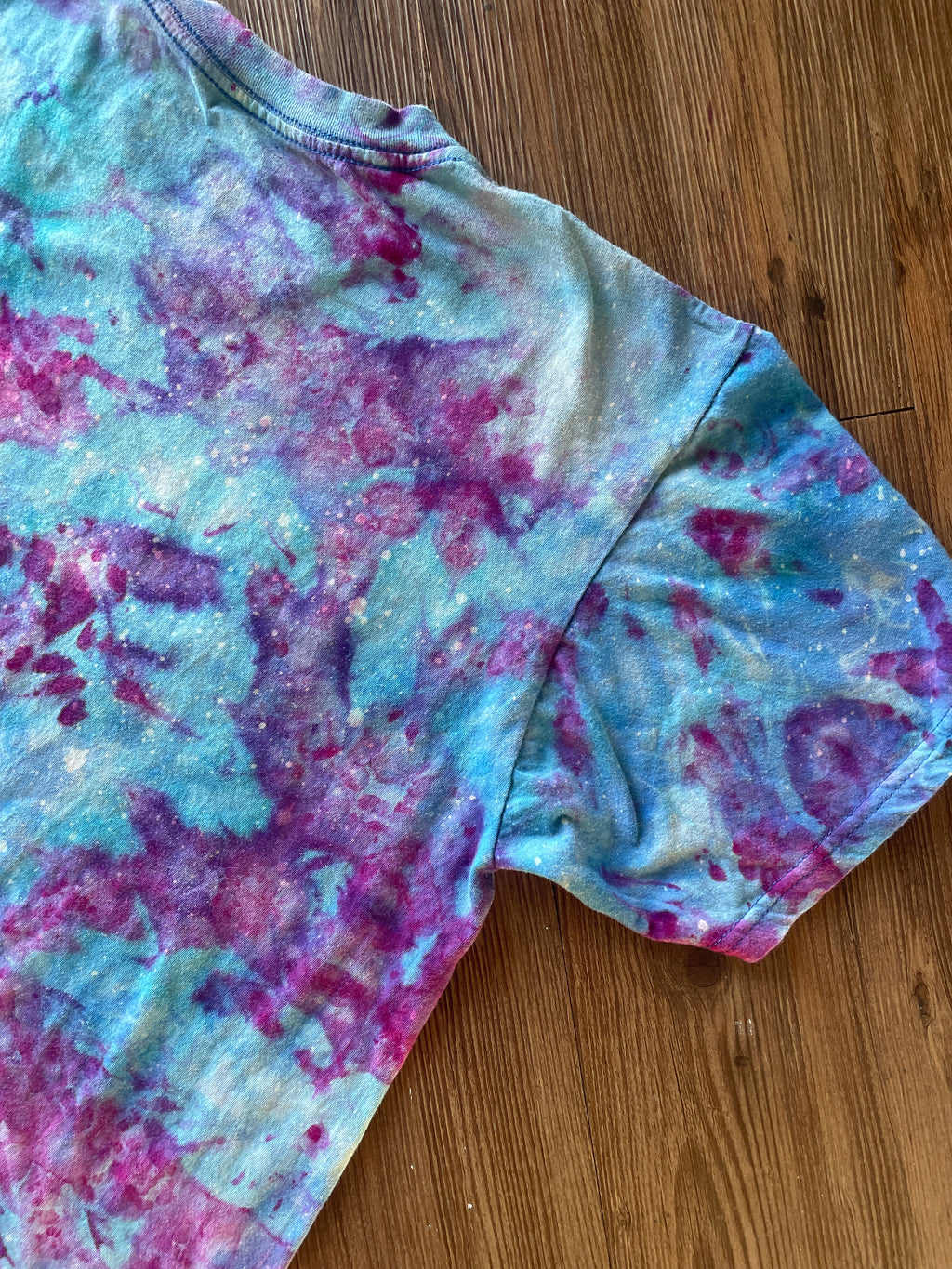 Large Men’s Dunder Mifflin Paper Handmade Tie Dye T-Shirt | The Office Galaxy Ice Dye Short Sleeve