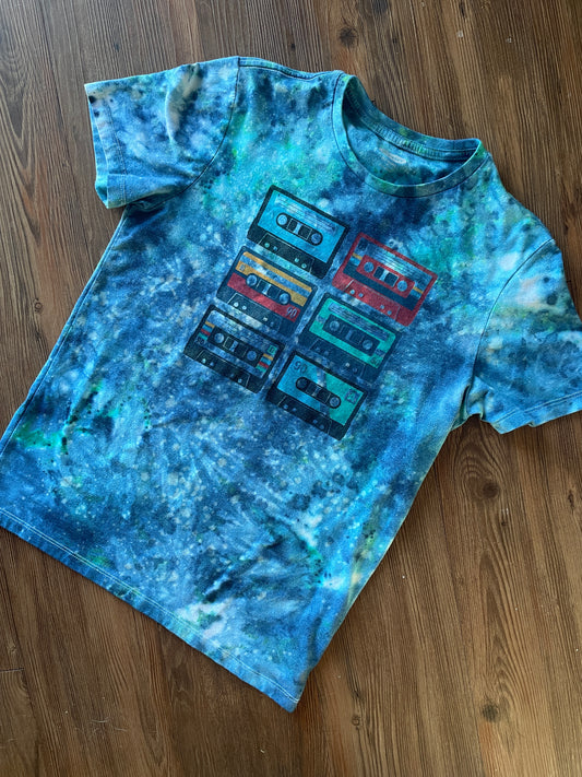Small Unisex Cassette Tapes Handmade Tie Dye T-Shirt | Old Navy Galaxy Ice Dye Short Sleeve