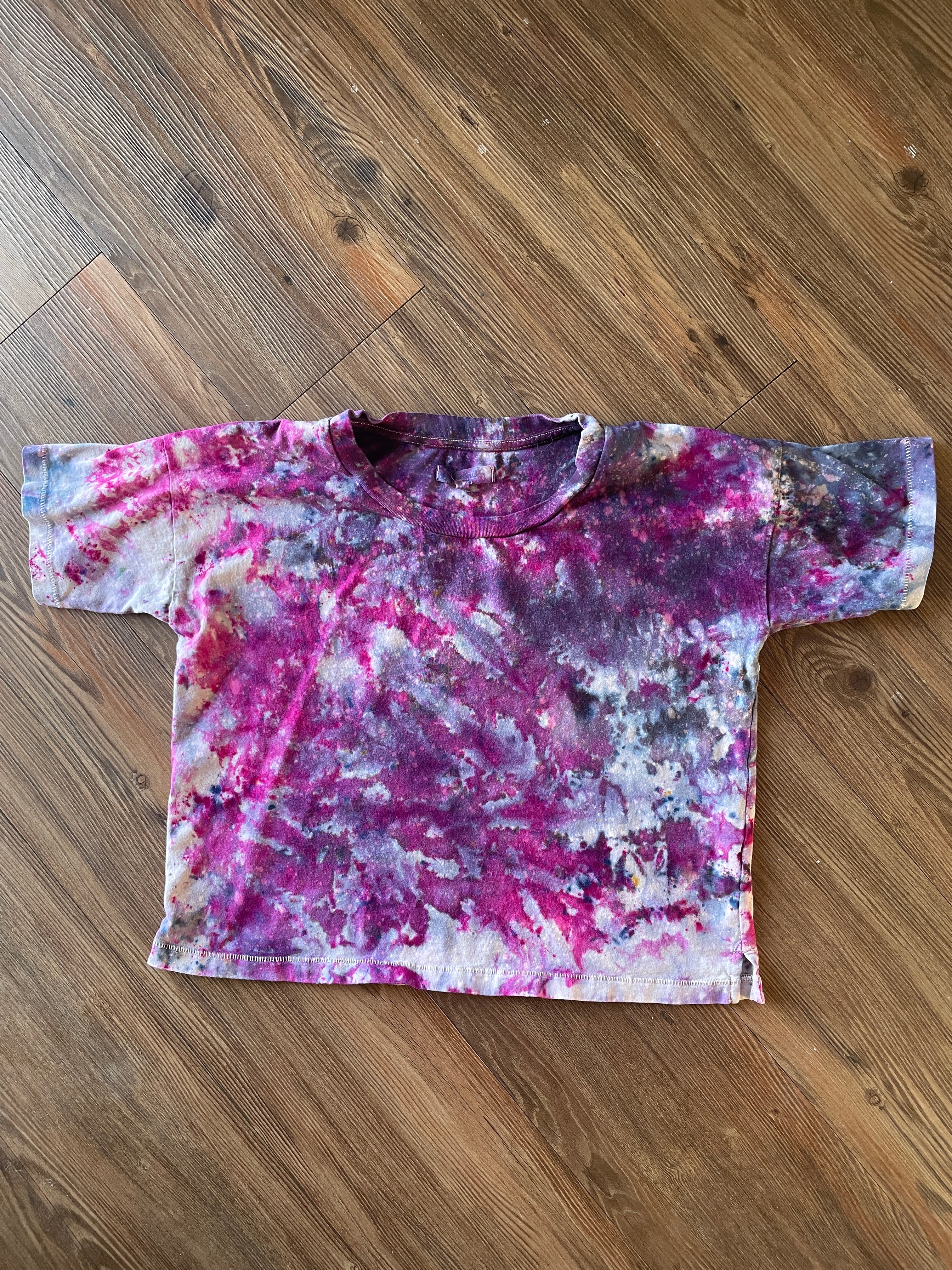 XXS/XS Women’s Madewell Shades of Pink Galaxy Dye Handmade Tie Dye Short Sleeve Crop Top
