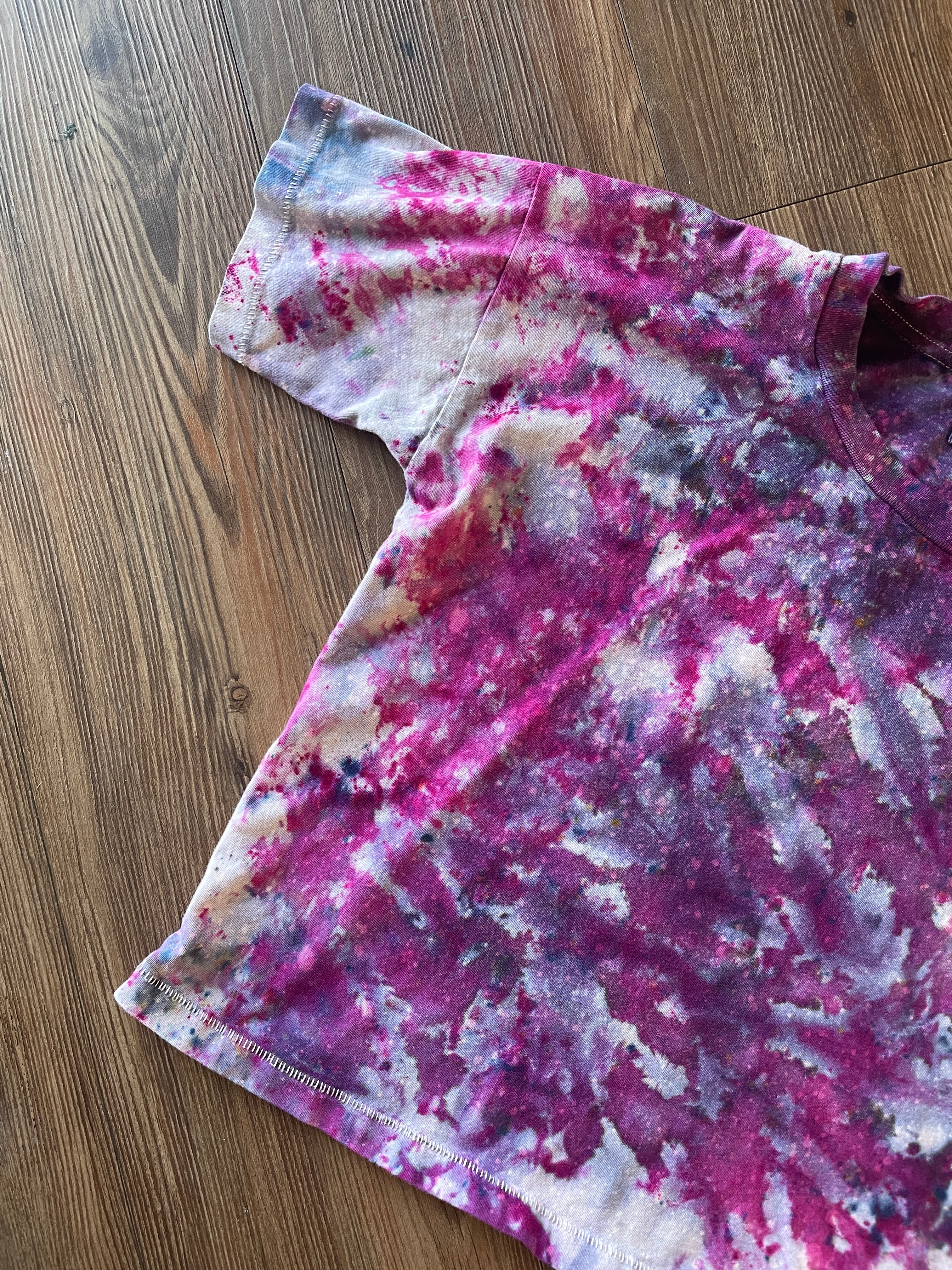 XXS/XS Women’s Madewell Shades of Pink Galaxy Dye Handmade Tie Dye Short Sleeve Crop Top