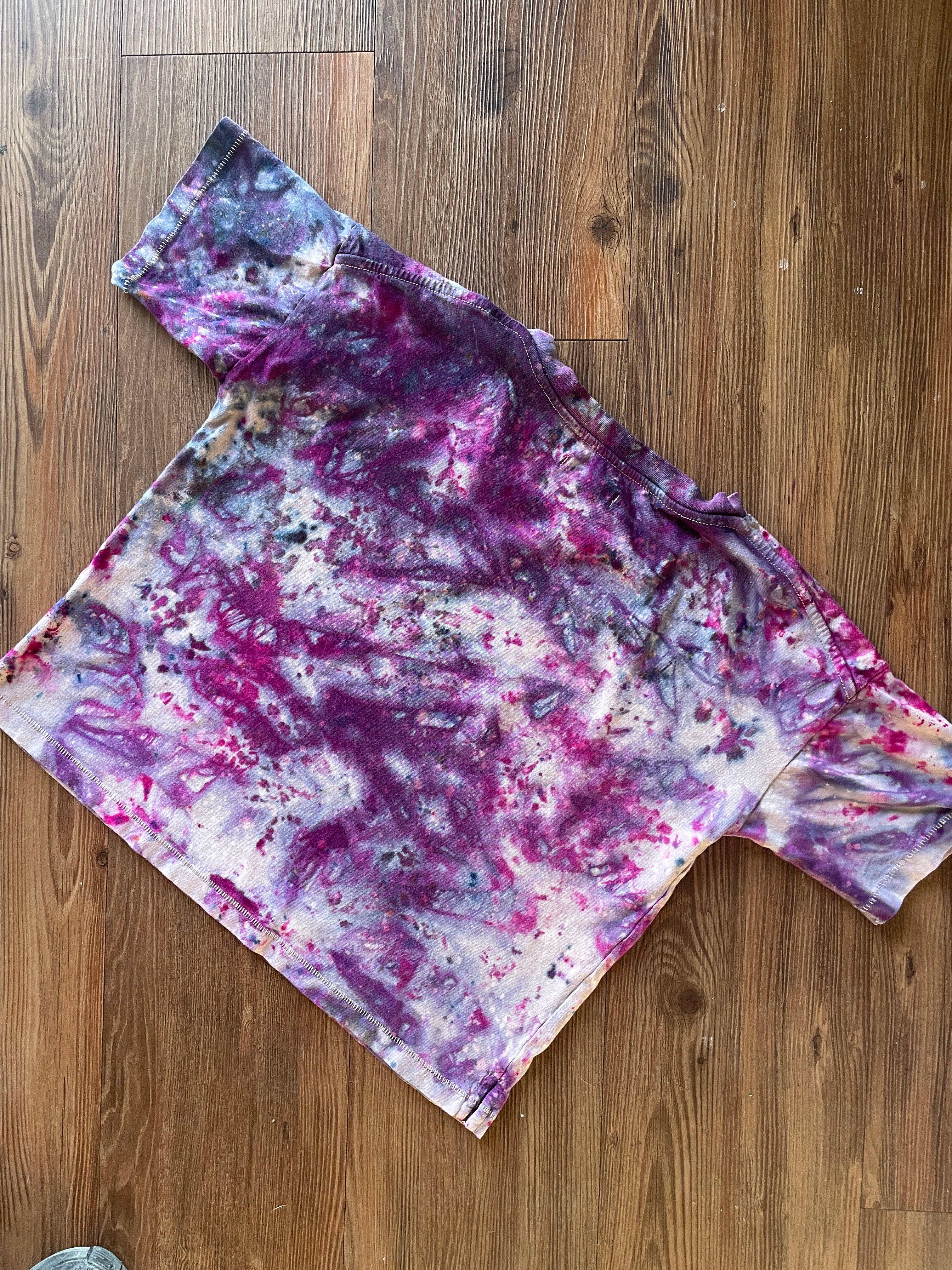 XXS/XS Women’s Madewell Shades of Pink Galaxy Dye Handmade Tie Dye Short Sleeve Crop Top