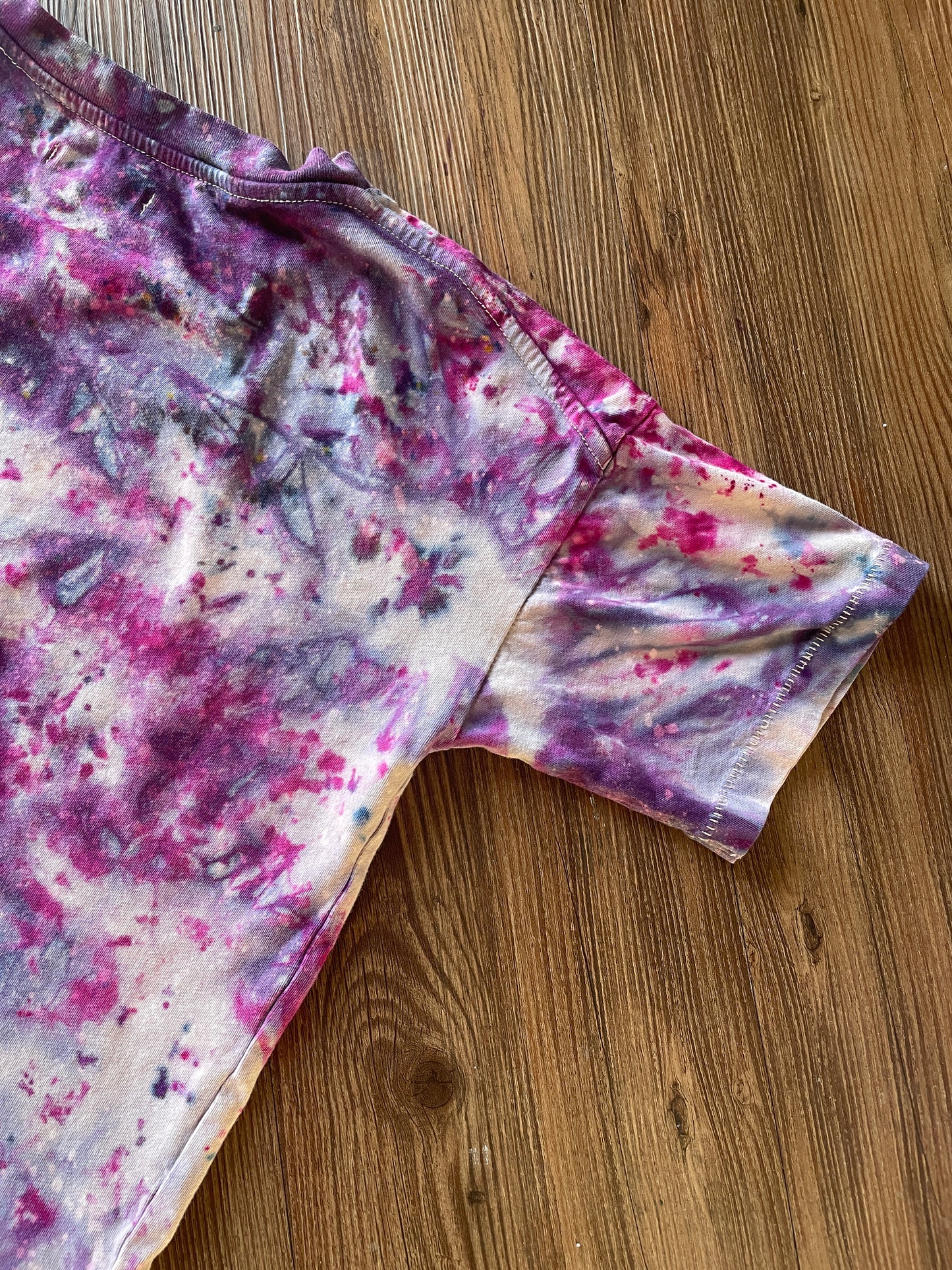 XXS/XS Women’s Madewell Shades of Pink Galaxy Dye Handmade Tie Dye Short Sleeve Crop Top