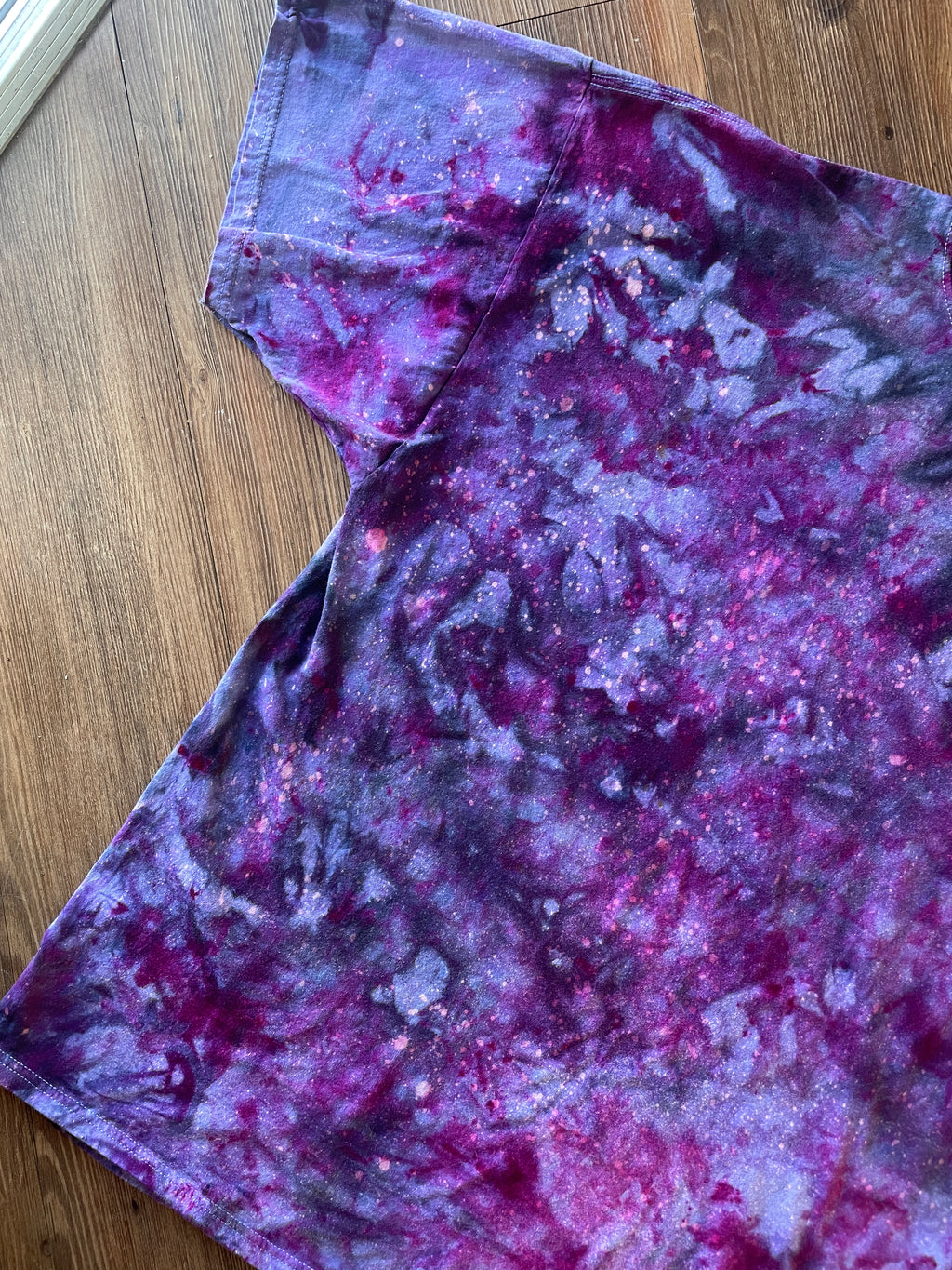 3XL Men’s Shades of Purple Galaxy Dye Handmade Tie Dye Short Sleeve T-Shirt