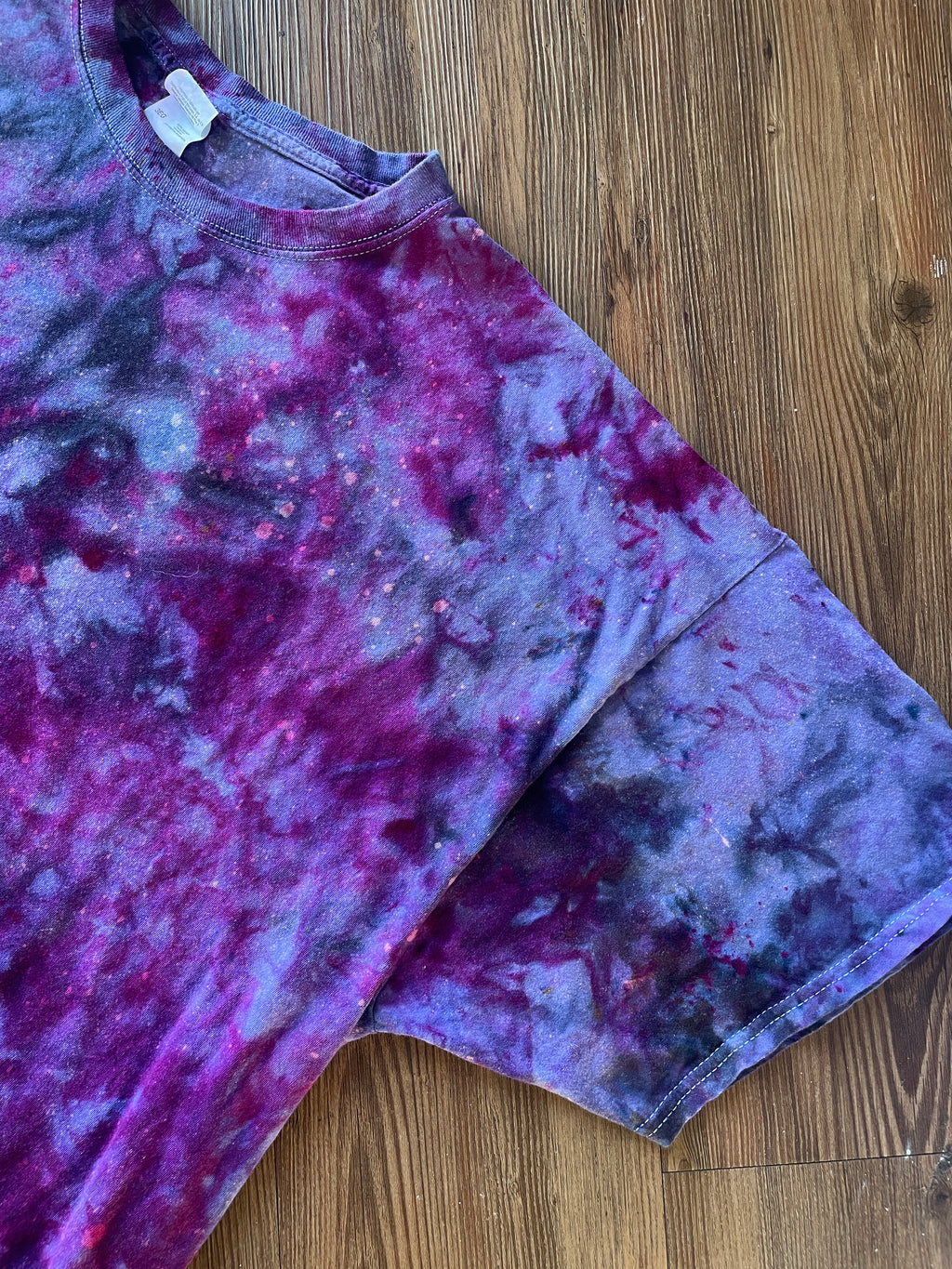3XL Men’s Shades of Purple Galaxy Dye Handmade Tie Dye Short Sleeve T-Shirt