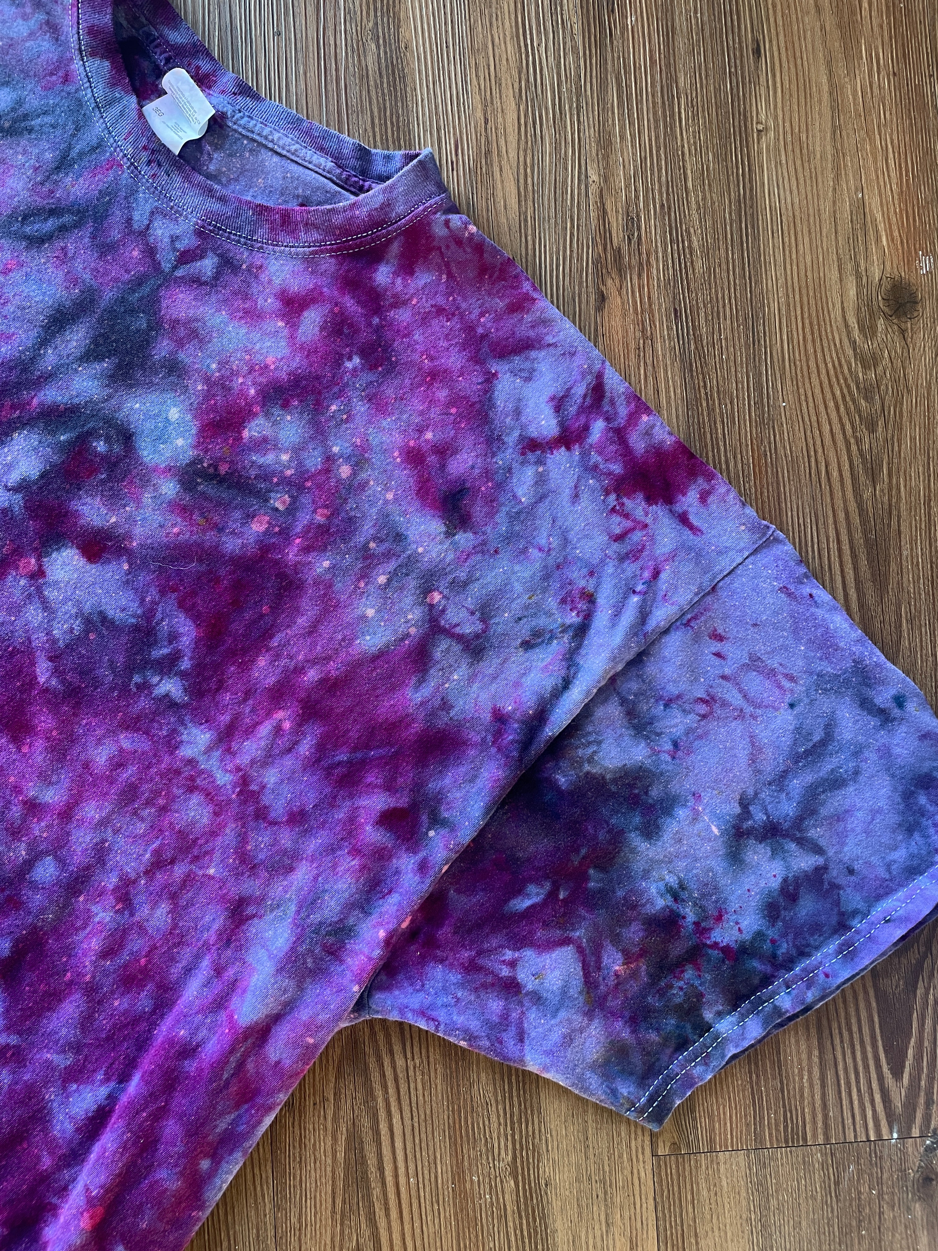 3XL Men’s Shades of Purple Galaxy Dye Handmade Tie Dye Short Sleeve T-Shirt