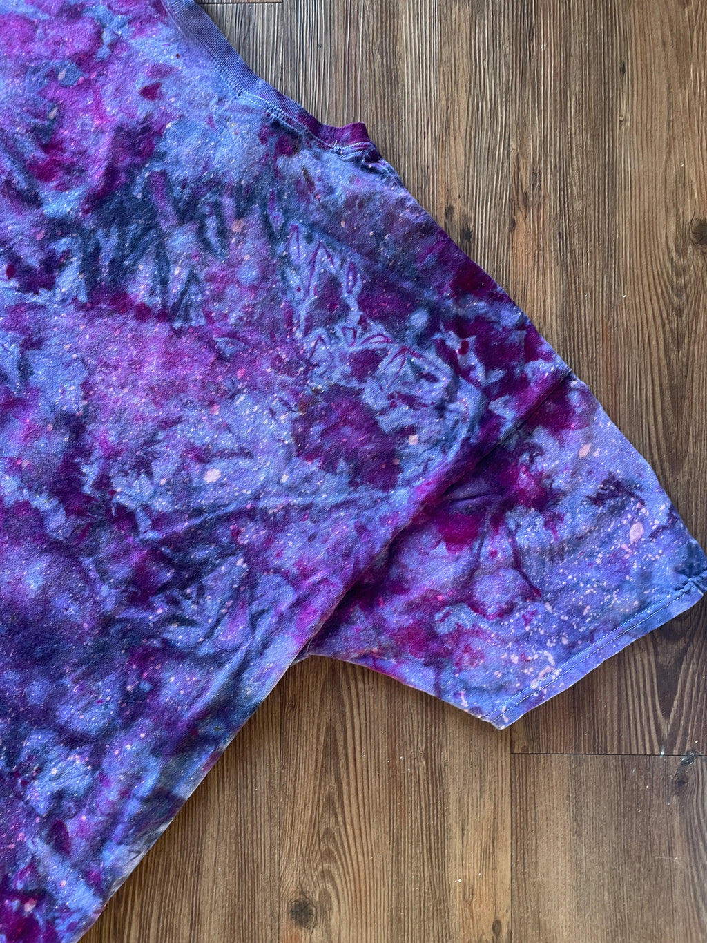 3XL Men’s Shades of Purple Galaxy Dye Handmade Tie Dye Short Sleeve T-Shirt