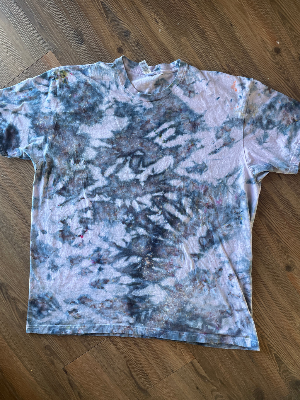 3XL Men’s Pink Marble Dye Handmade Tie Dye T-Shirt | Pink, Grey, and Black Galaxy Dye Short Sleeve