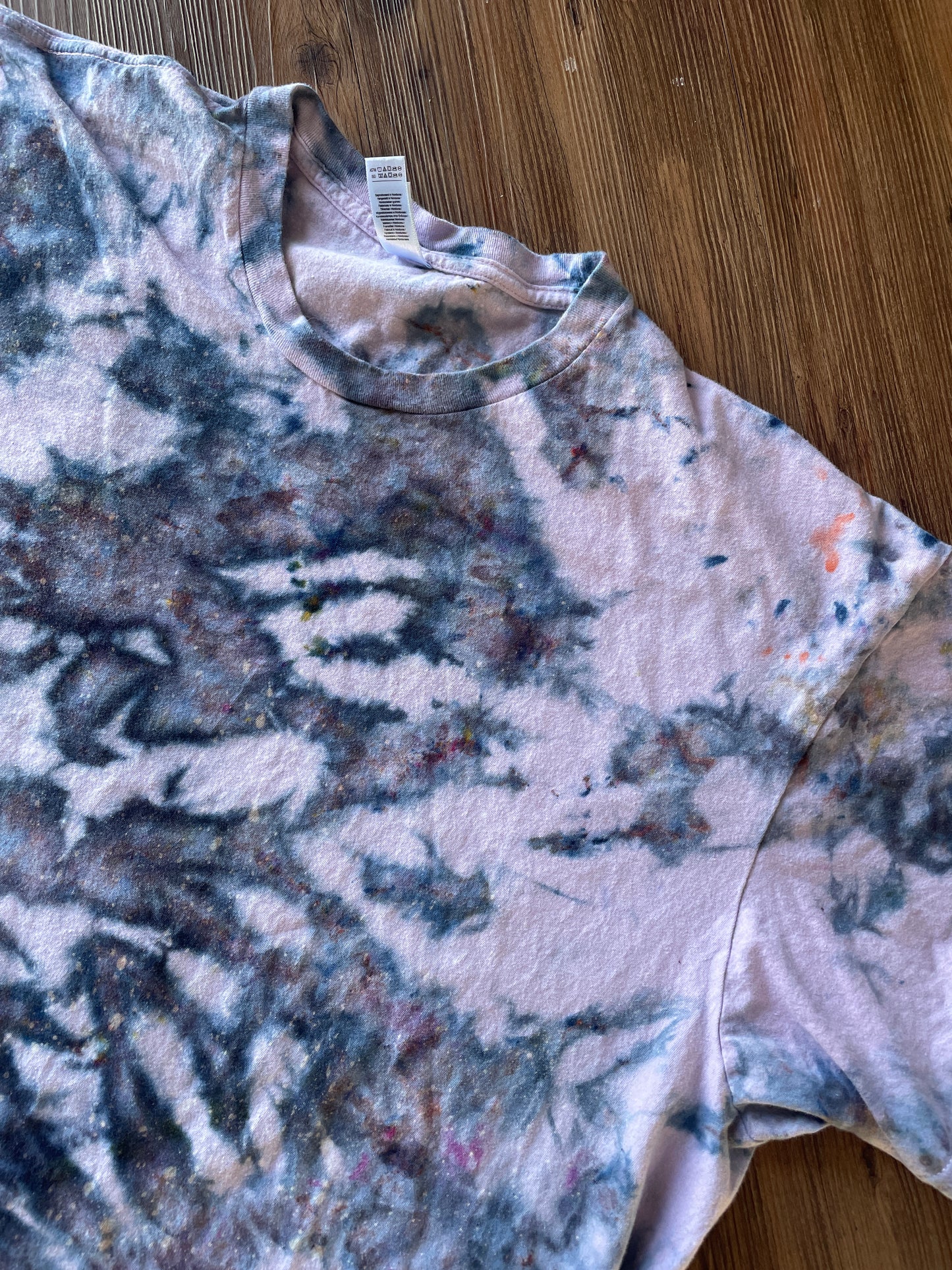 3XL Men’s Pink Marble Dye Handmade Tie Dye T-Shirt | Pink, Grey, and Black Galaxy Dye Short Sleeve