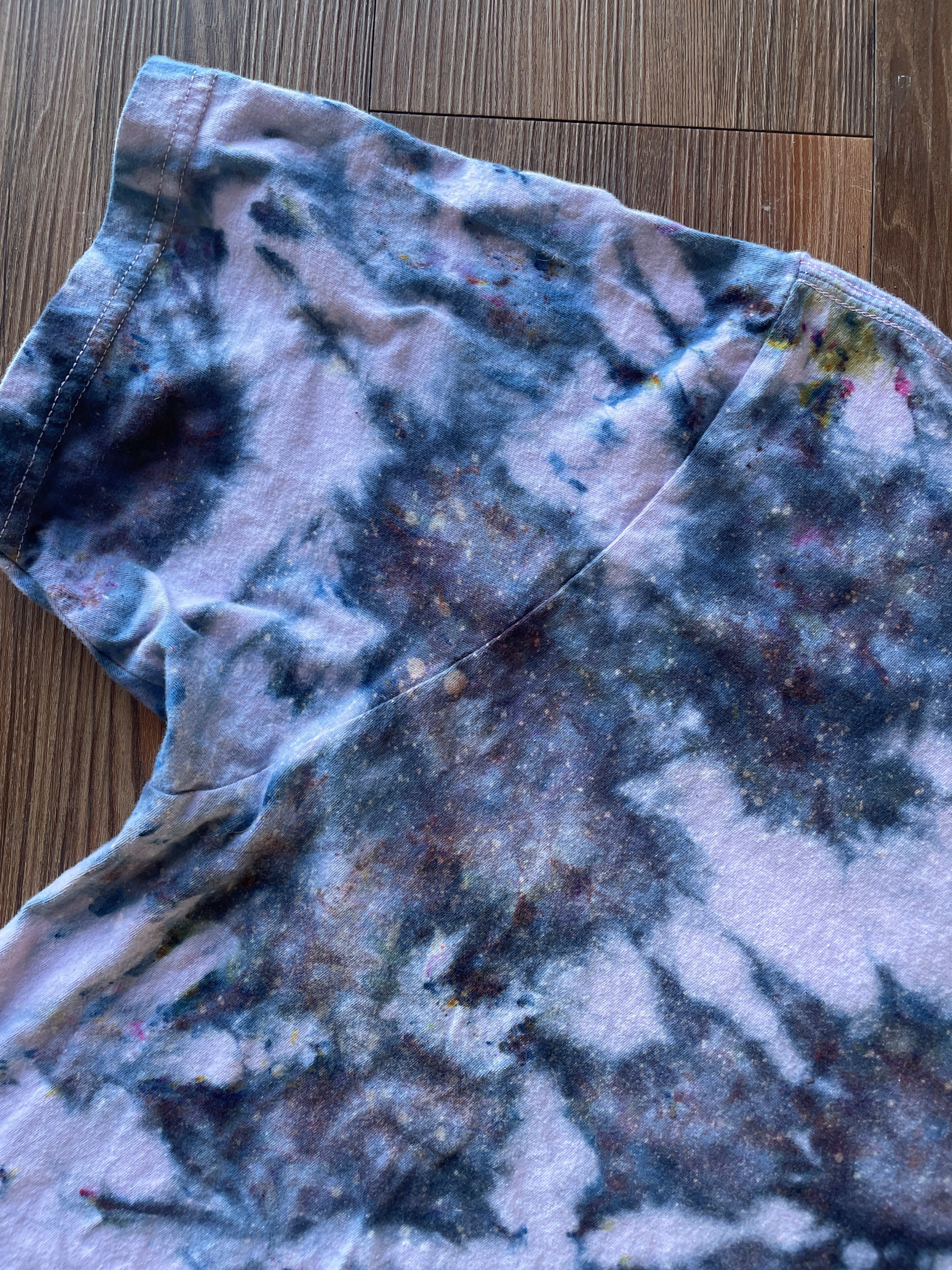 3XL Men’s Pink Marble Dye Handmade Tie Dye T-Shirt | Pink, Grey, and Black Galaxy Dye Short Sleeve