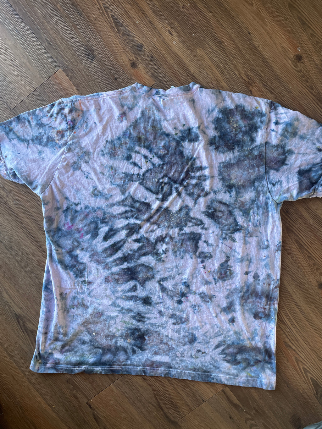 3XL Men’s Pink Marble Dye Handmade Tie Dye T-Shirt | Pink, Grey, and Black Galaxy Dye Short Sleeve