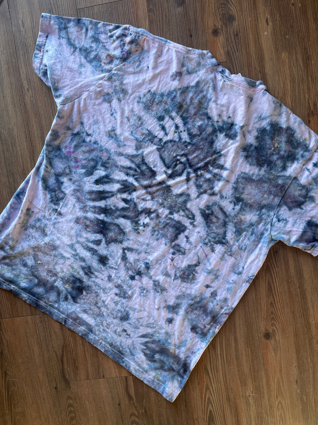 3XL Men’s Pink Marble Dye Handmade Tie Dye T-Shirt | Pink, Grey, and Black Galaxy Dye Short Sleeve