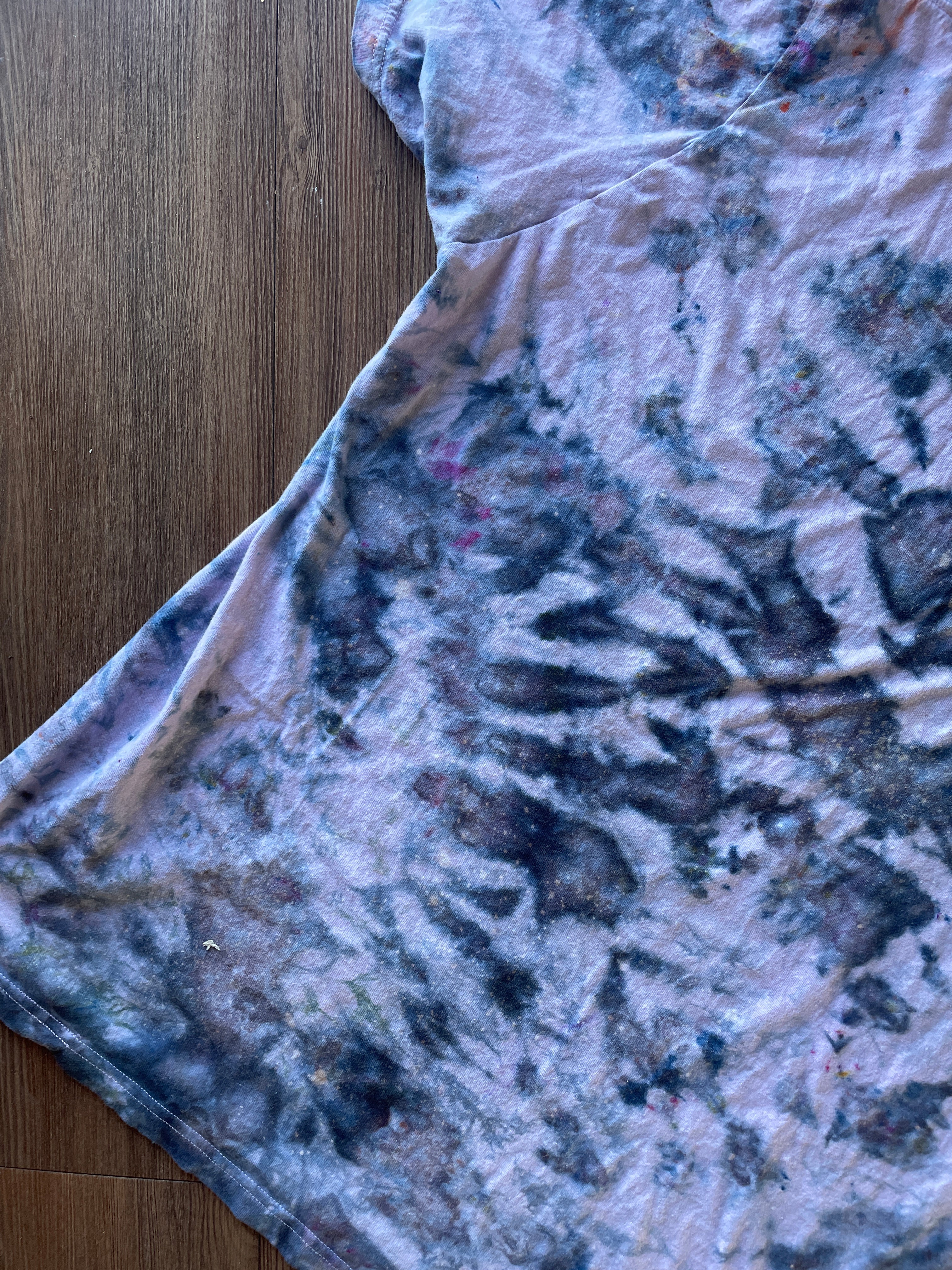 3XL Men’s Pink Marble Dye Handmade Tie Dye T-Shirt | Pink, Grey, and Black Galaxy Dye Short Sleeve