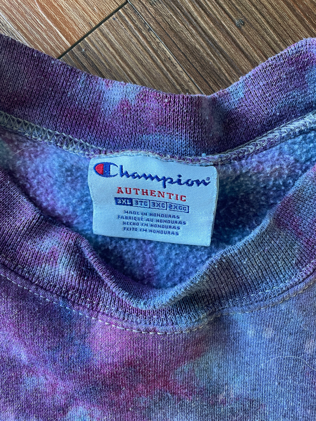 3XL Men’s Champion Galaxy Dye Handmade Tie Dye Sweatshirt