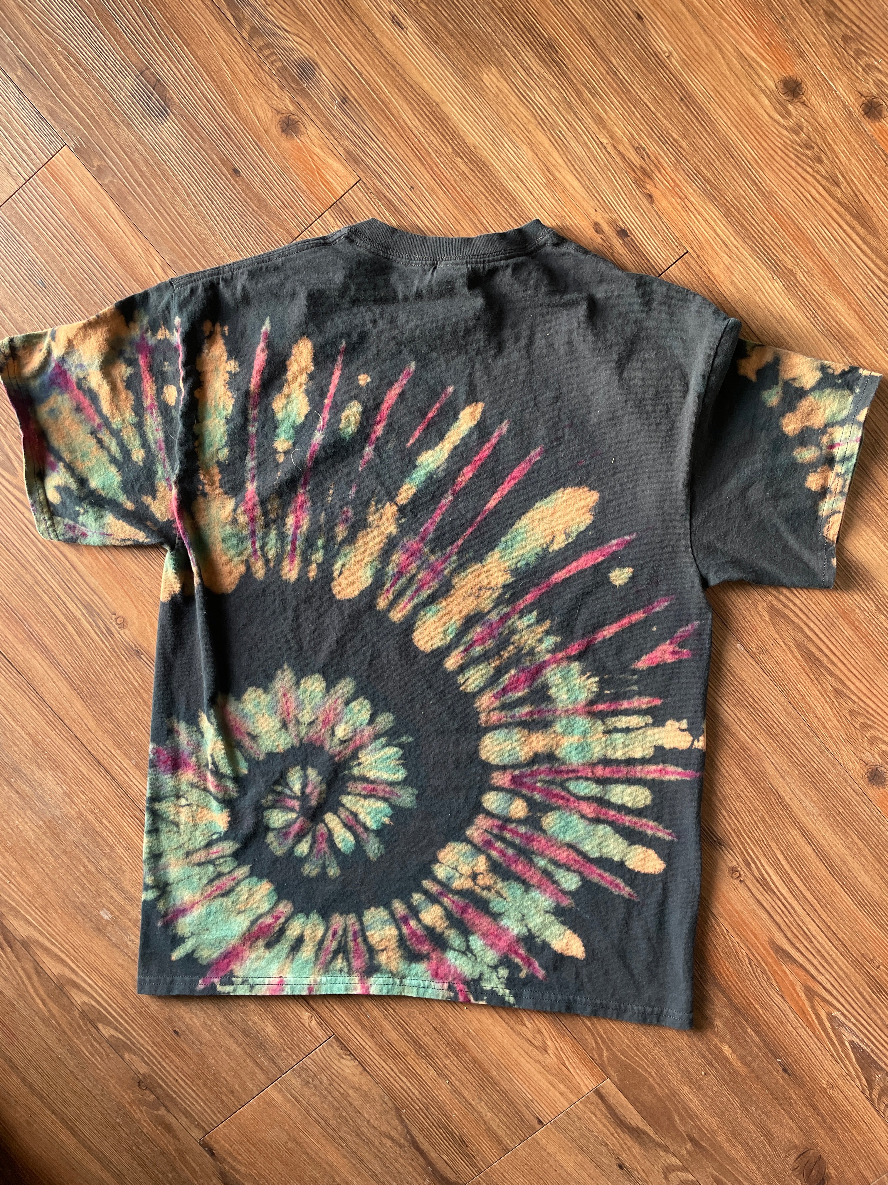 LARGE Men's Half Galaxy Tie Dye T-Short | Black, Blue, Purple Ice Dye Short Sleeve Tee