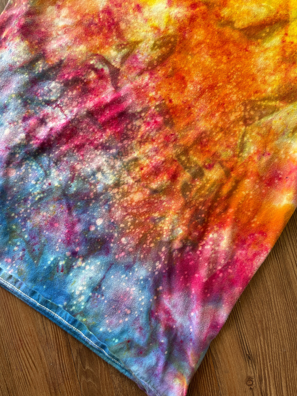 MEDIUM Men's Sunrise Galaxy Tie Dye T-Shirt | Blue, Pink and Yellow Ice Dye Short Sleeve