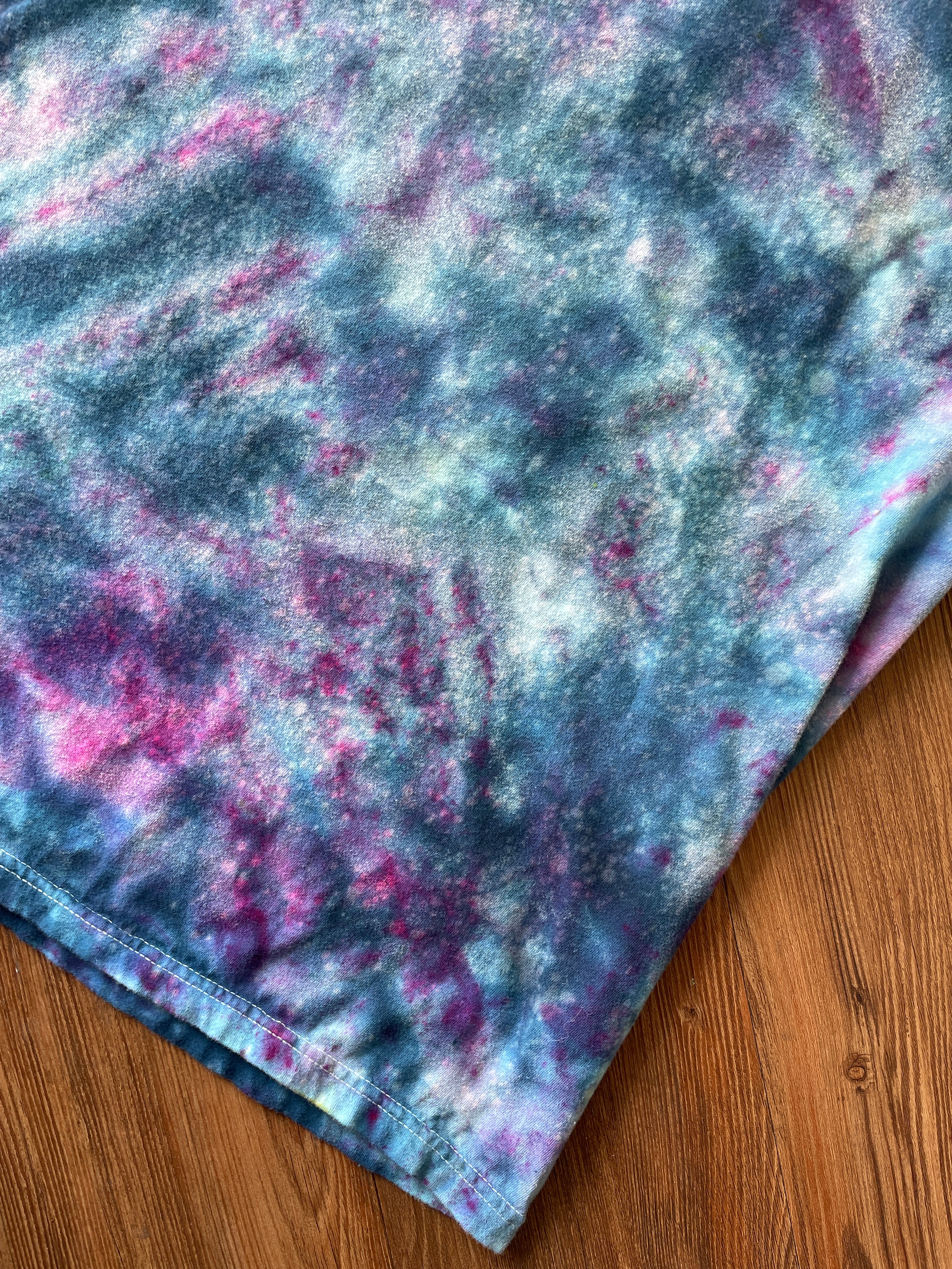 MEDIUM Men’s TSL Galaxy Tie Dye T-Shirt | Blue and Purple Ice Dye Short Sleeve