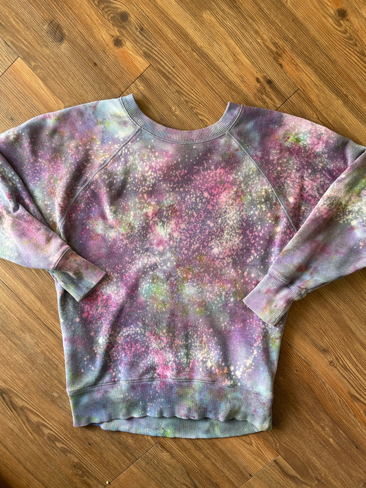 Small Women’s aerie Galaxy Tie Dye Sweatshirt | Pastel Purple Ice Dye Long Sleeve Sweatshirt