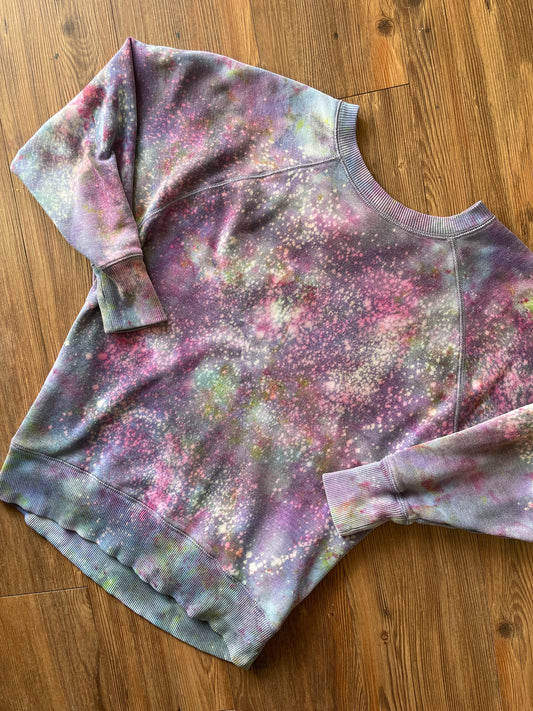 Small Women’s aerie Galaxy Tie Dye Sweatshirt | Pastel Purple Ice Dye Long Sleeve Sweatshirt