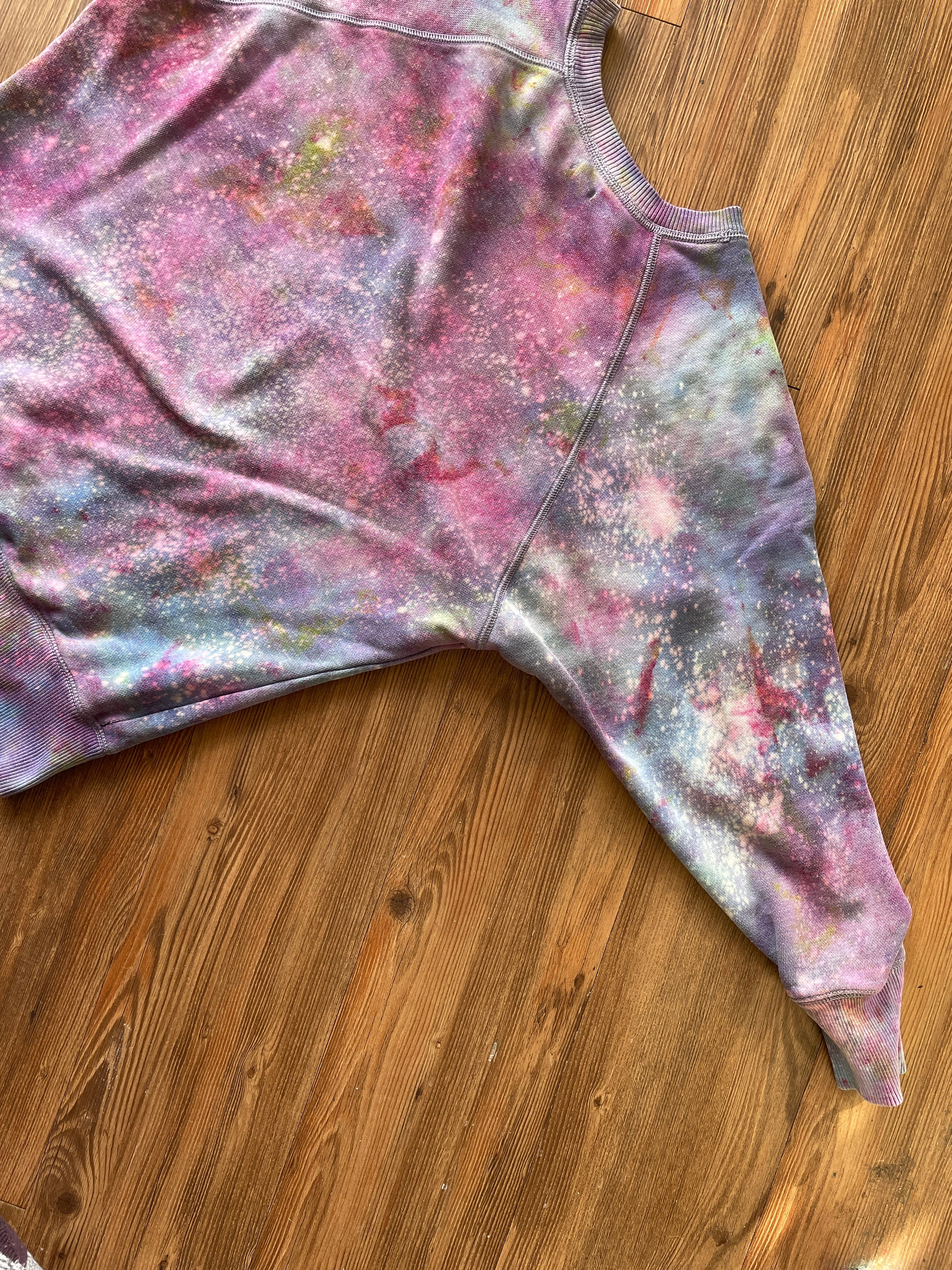 Small Women’s aerie Galaxy Tie Dye Sweatshirt | Pastel Purple Ice Dye Long Sleeve Sweatshirt