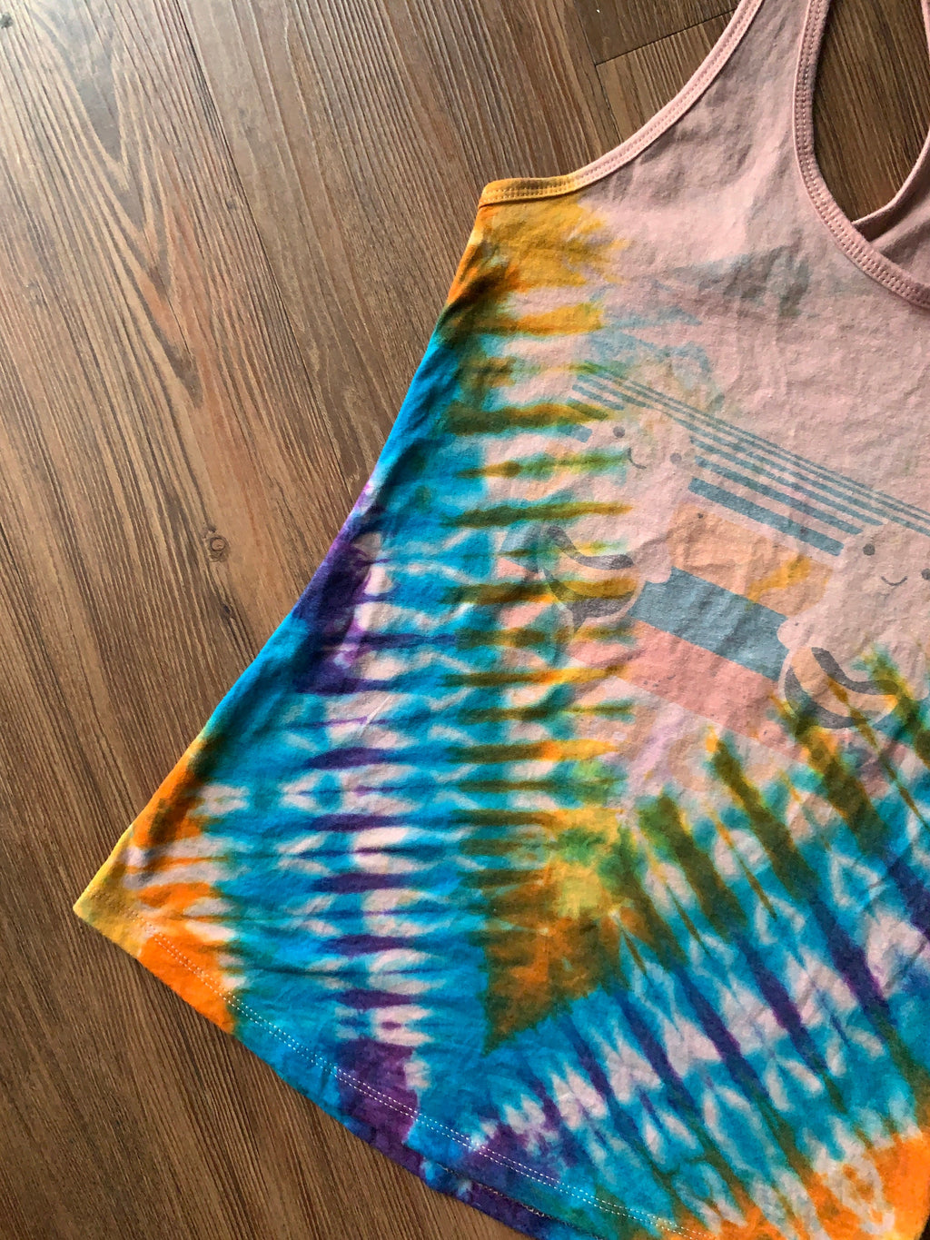Boo-Bees Tie Dye Tank Top | Pastel Tie Dye Sleeveless Top | Women's Size Medium Racerback | Upcycled & Tie Dyed by Hand