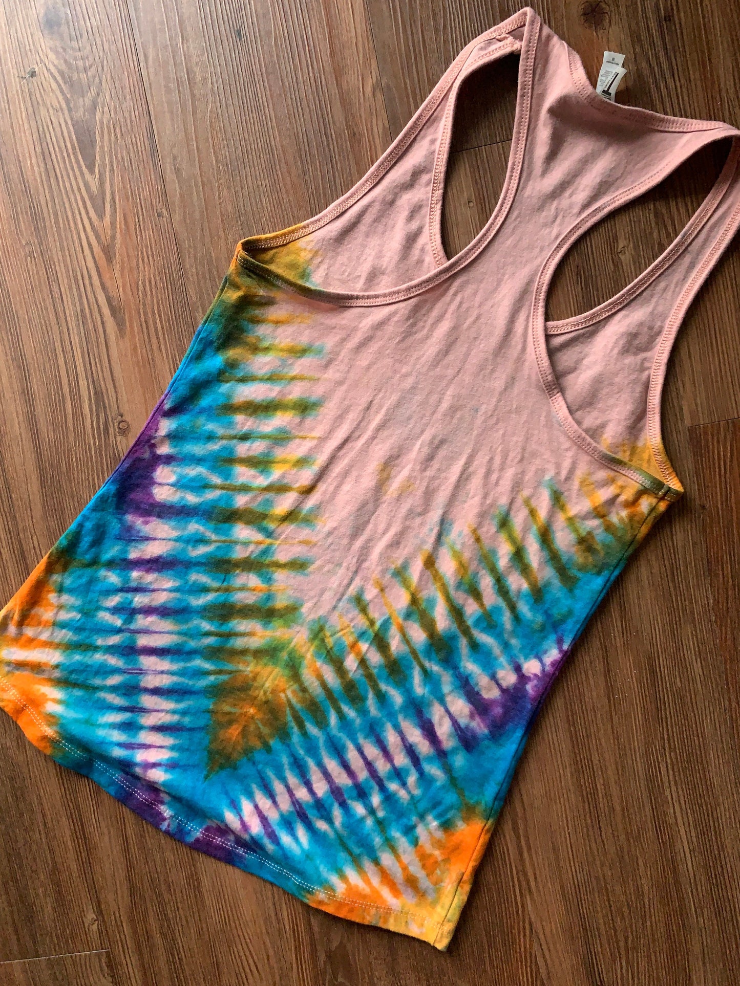 Boo-Bees Tie Dye Tank Top | Pastel Tie Dye Sleeveless Top | Women's Size Medium Racerback | Upcycled & Tie Dyed by Hand